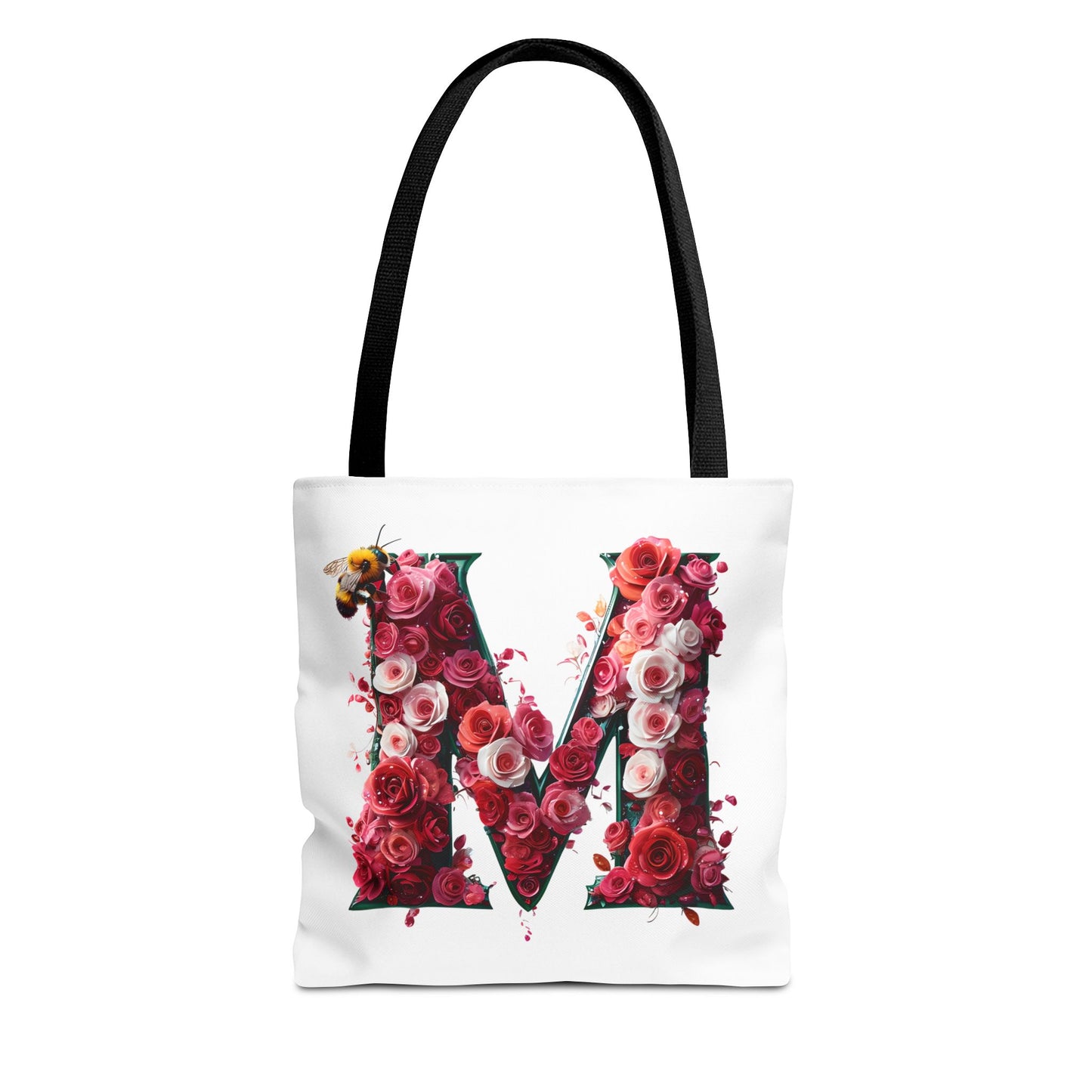 Floral Alphabet 'M' Tote Bag for Every Occasion, Gift For Her