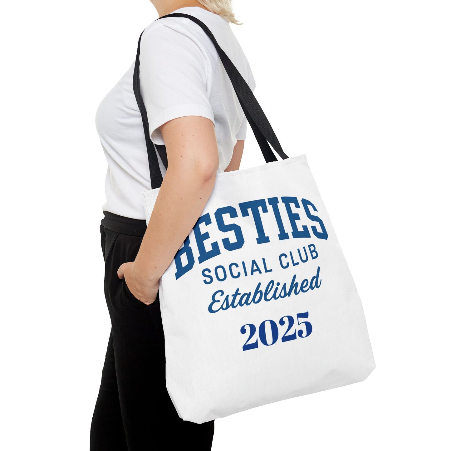 Personalize Besties Social Club Tote Bag - Perfect for Friendships, Gift for Best Friends, Everyday Use Polyester Bag