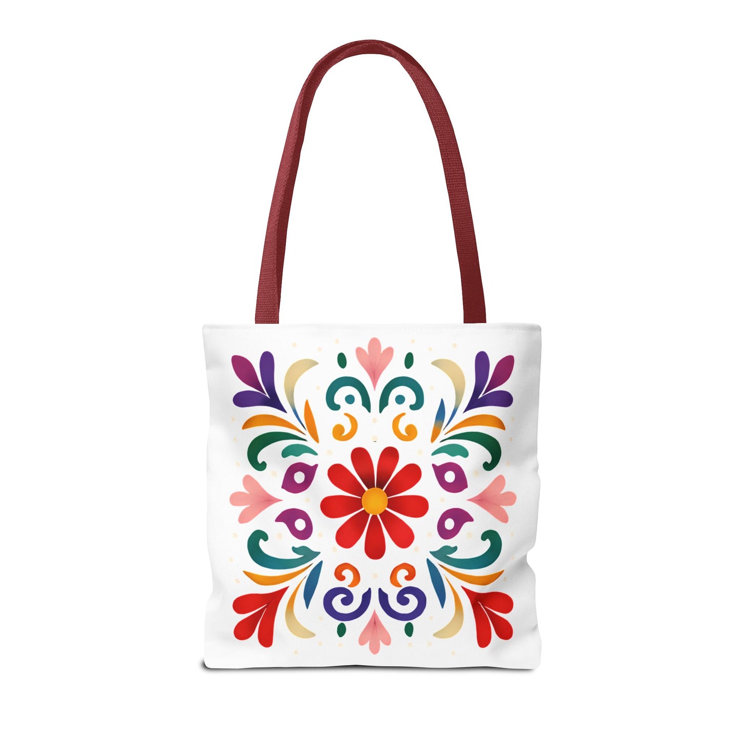 Vibrant Folk Art Floral Tote Bag, Colorful Shopping Bag, Beach Bag, Gift for Her