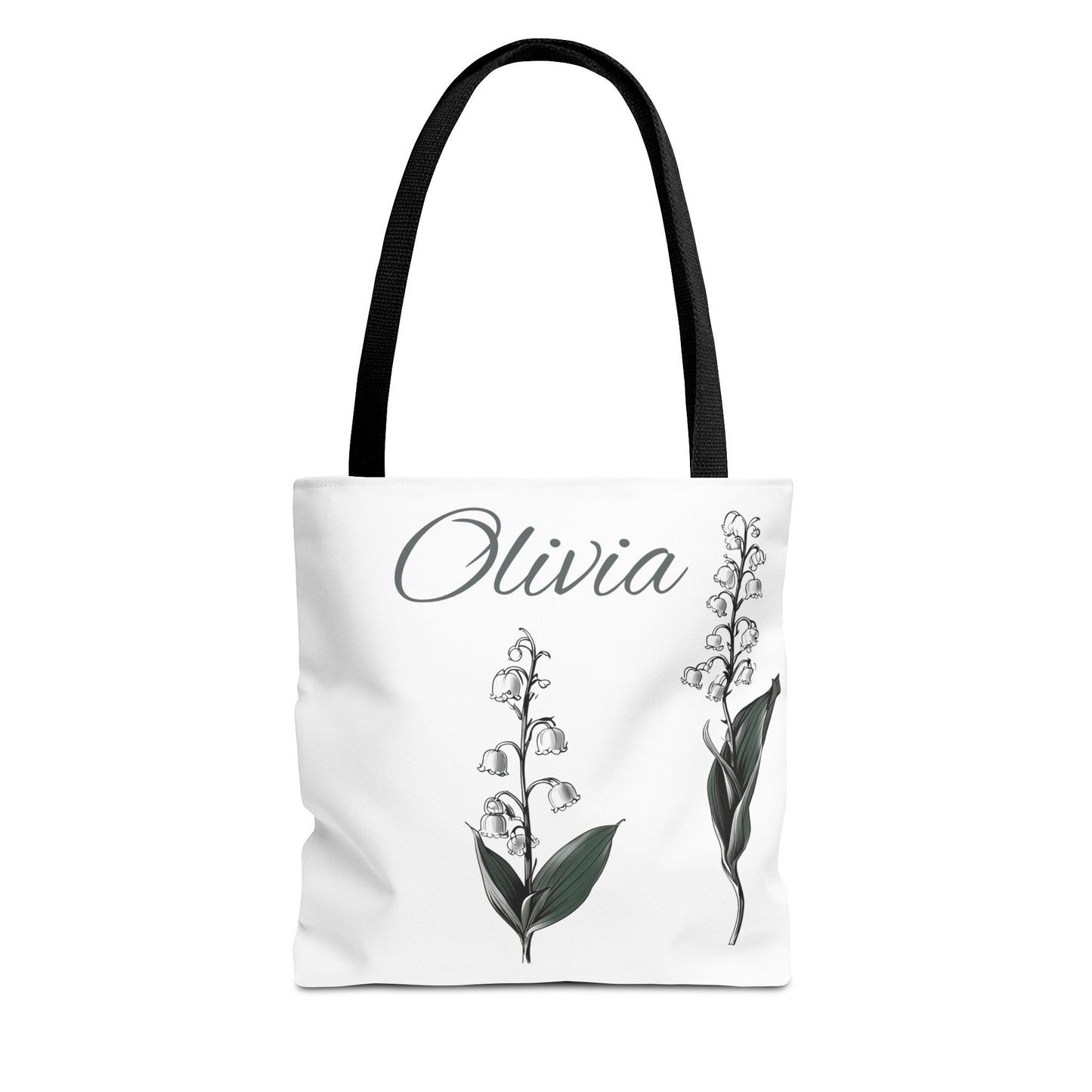 Personalized Lily of the Valley Tote Bag - Eco-friendly Reusable Shopping Tote, May Birth Month Flower Gift, Women’s Accessory