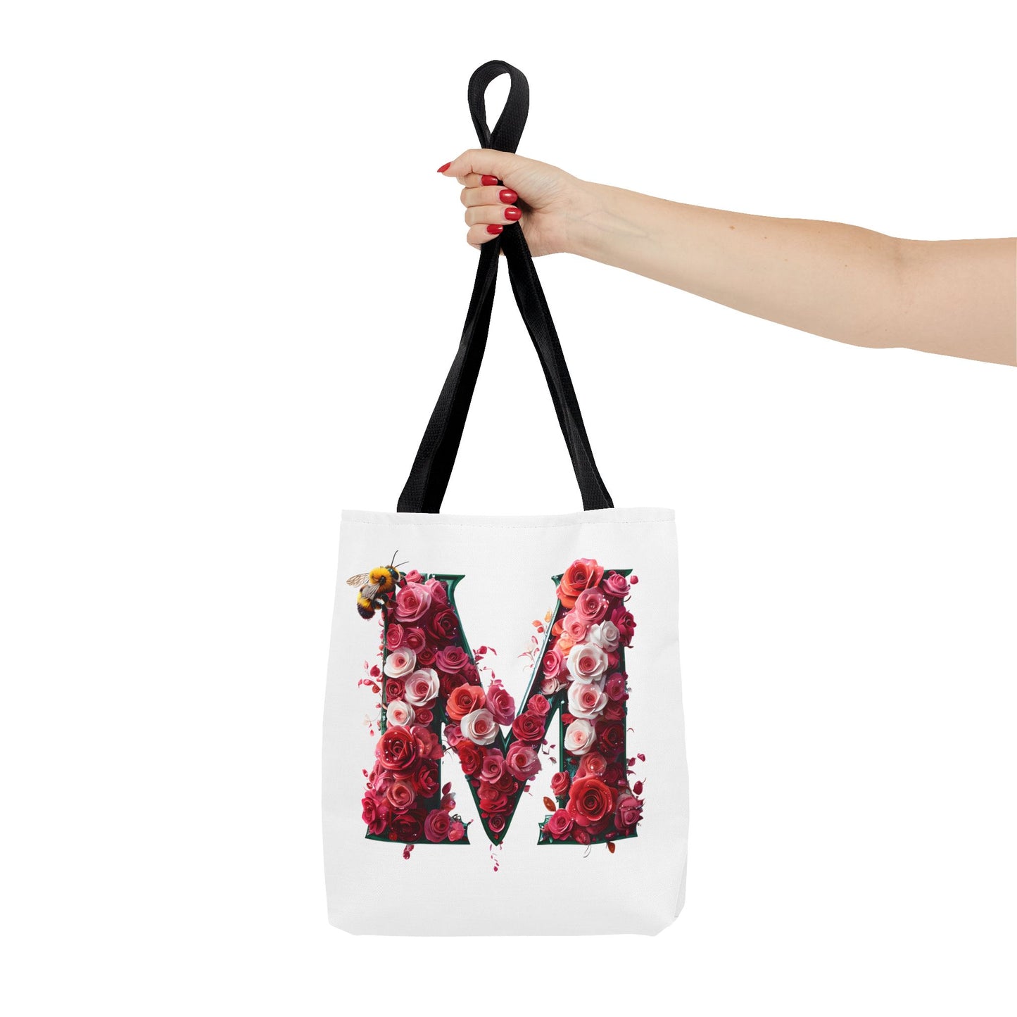 Floral Alphabet 'M' Tote Bag for Every Occasion, Gift For Her
