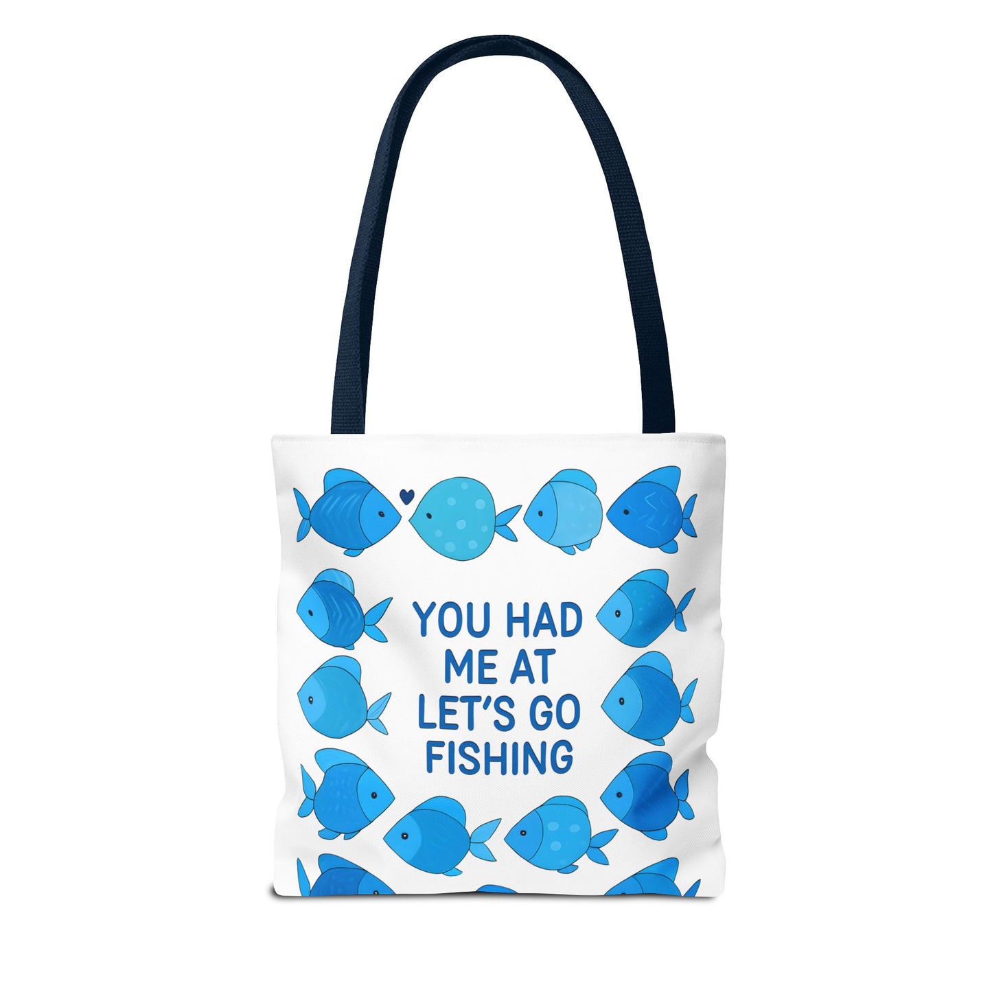 Fishing Tote Bag - You Had Me at Let's Go Fishing, Beach Bag, Gift for Fisherman, Watercolor Fish Art, Summer Accessory
