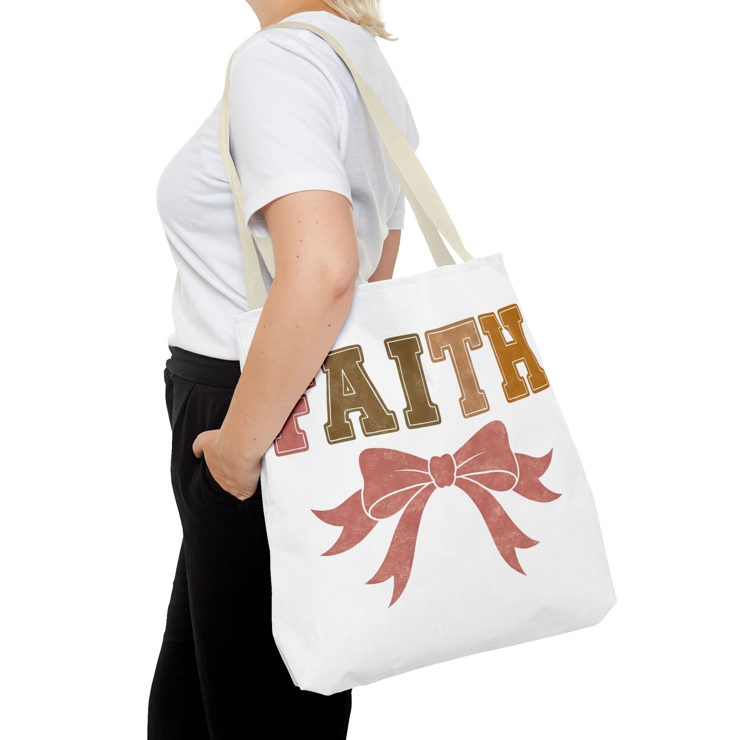 Faith-Inspired Tote Bag with Coquette Bow | Motivational Gift, Faith Bag, Spiritual Accessories, Everyday Use, Christian Tote