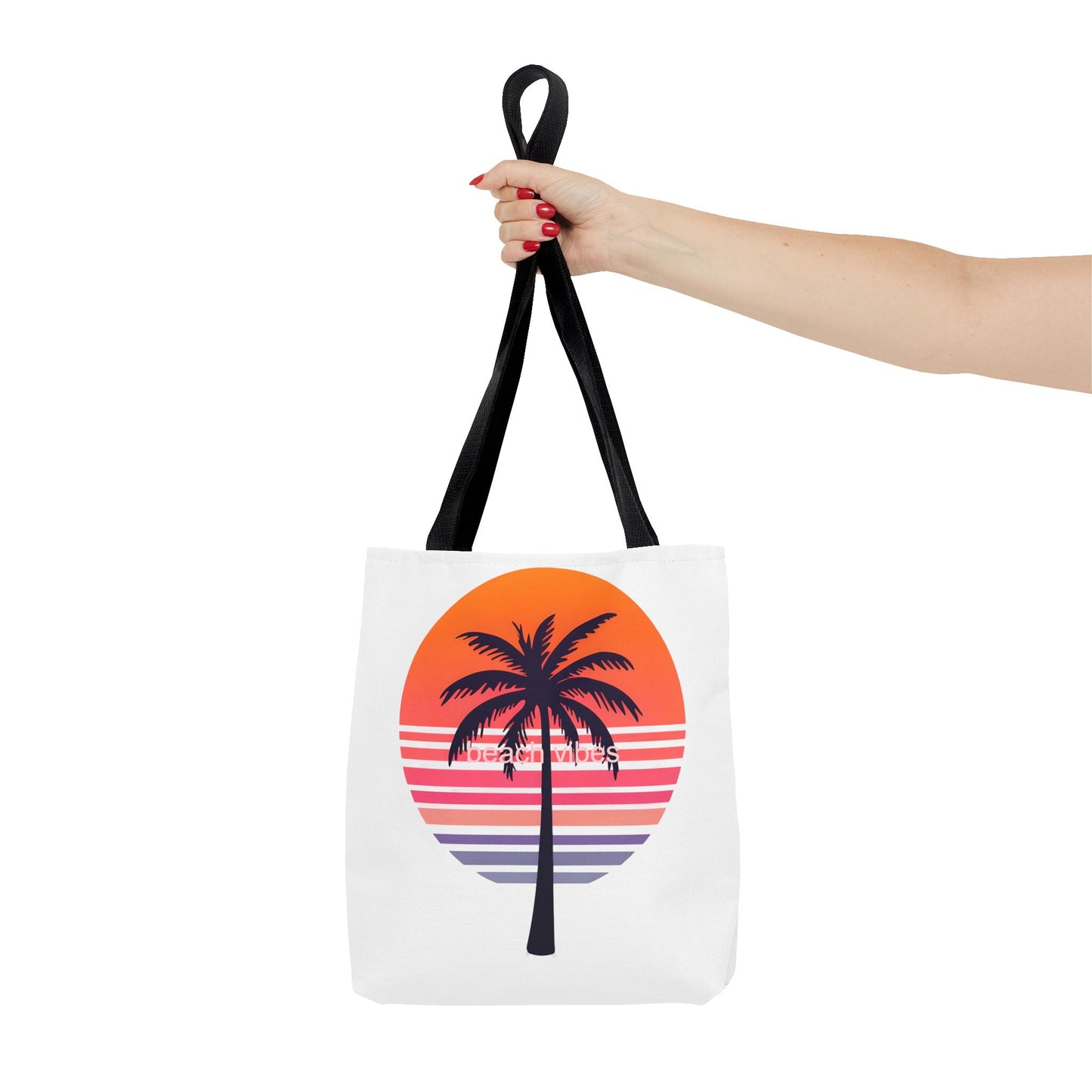 Tote Bag for Beach Lovers, Sunset Palm Tree Design, Eco-Friendly Shopping Bag, Perfect Gift for Summer Adventures, AOP Tote