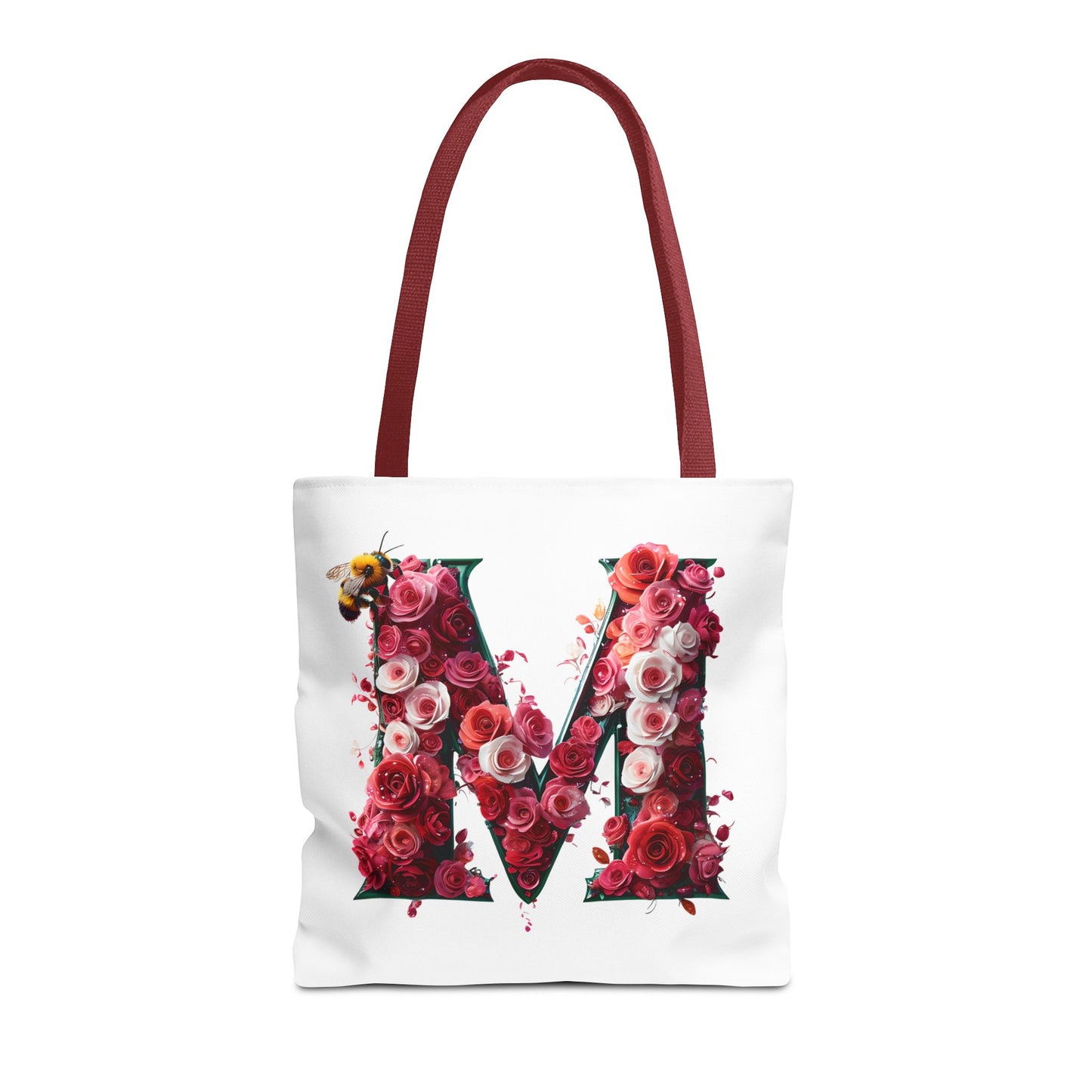 Floral Alphabet 'M' Tote Bag for Every Occasion, Gift For Her