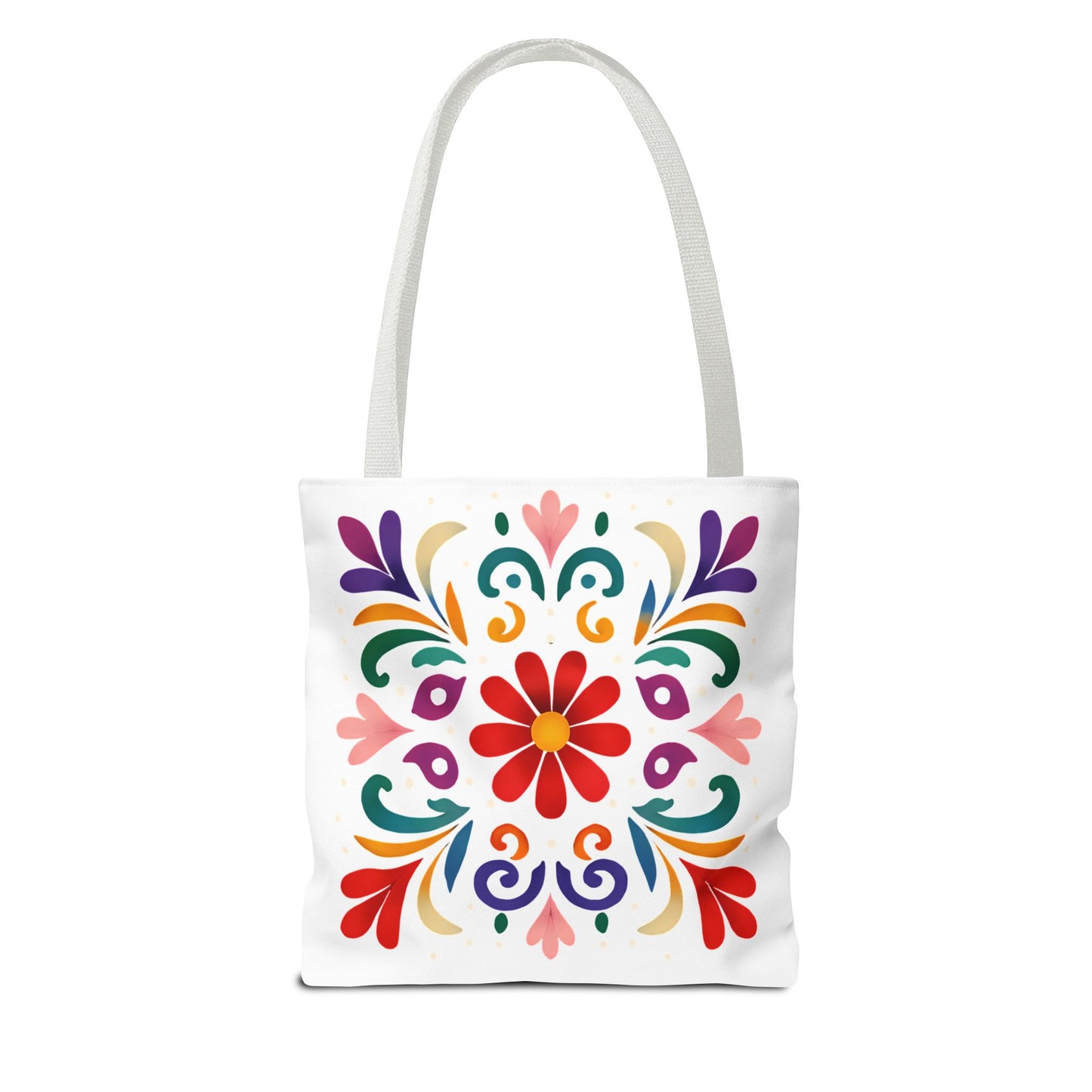 Vibrant Folk Art Floral Tote Bag, Colorful Shopping Bag, Beach Bag, Gift for Her