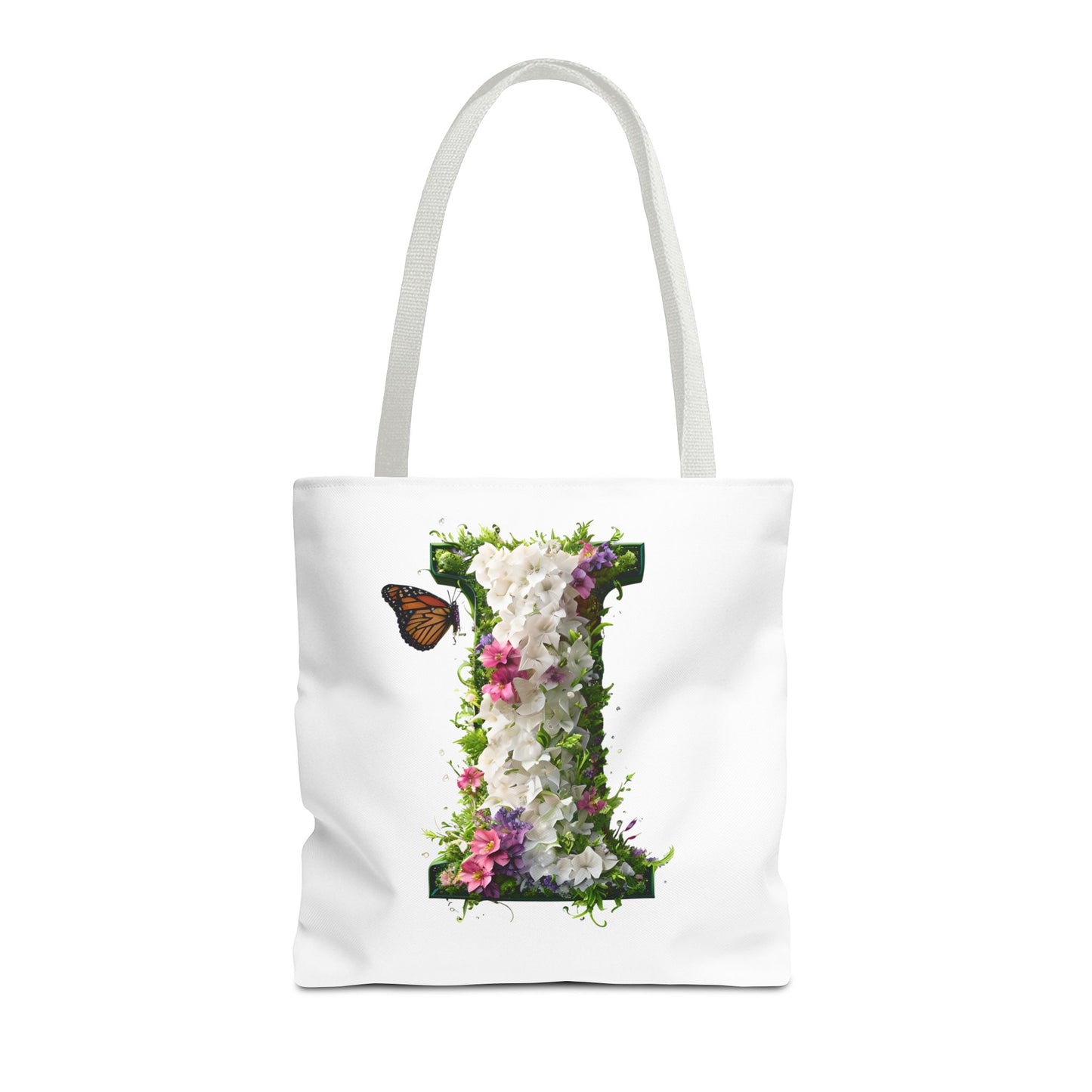 Floral Alphabet "i" Tote Bag - Stylish Accessory For Her
