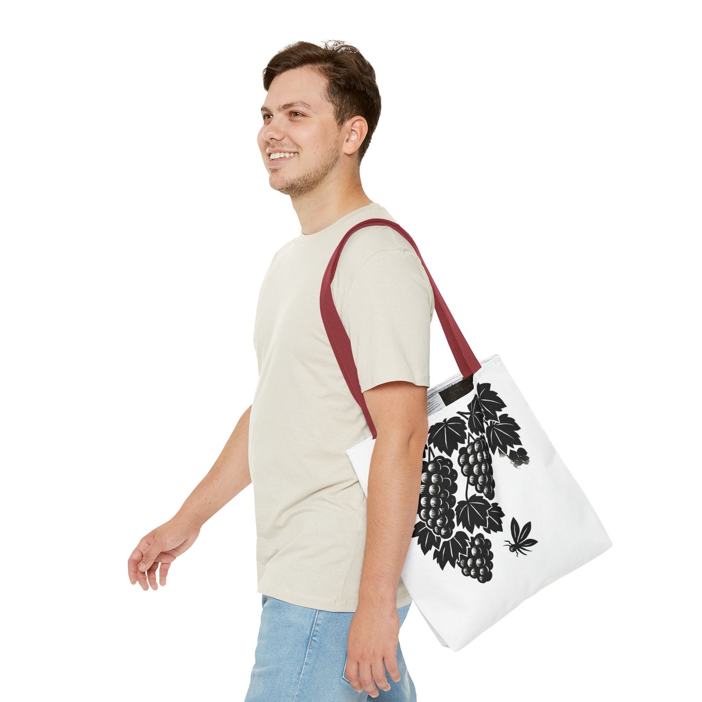 Grape Vine Tote Bag - Stylish Reusable Shopping Bag, Gift for Wine Lovers, Farmers Market Accessory, Elegant Floral Design