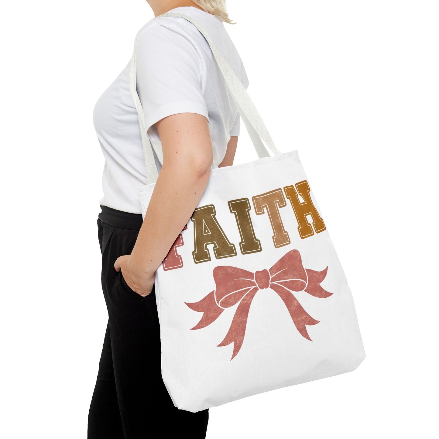 Faith-Inspired Tote Bag with Coquette Bow | Motivational Gift, Faith Bag, Spiritual Accessories, Everyday Use, Christian Tote