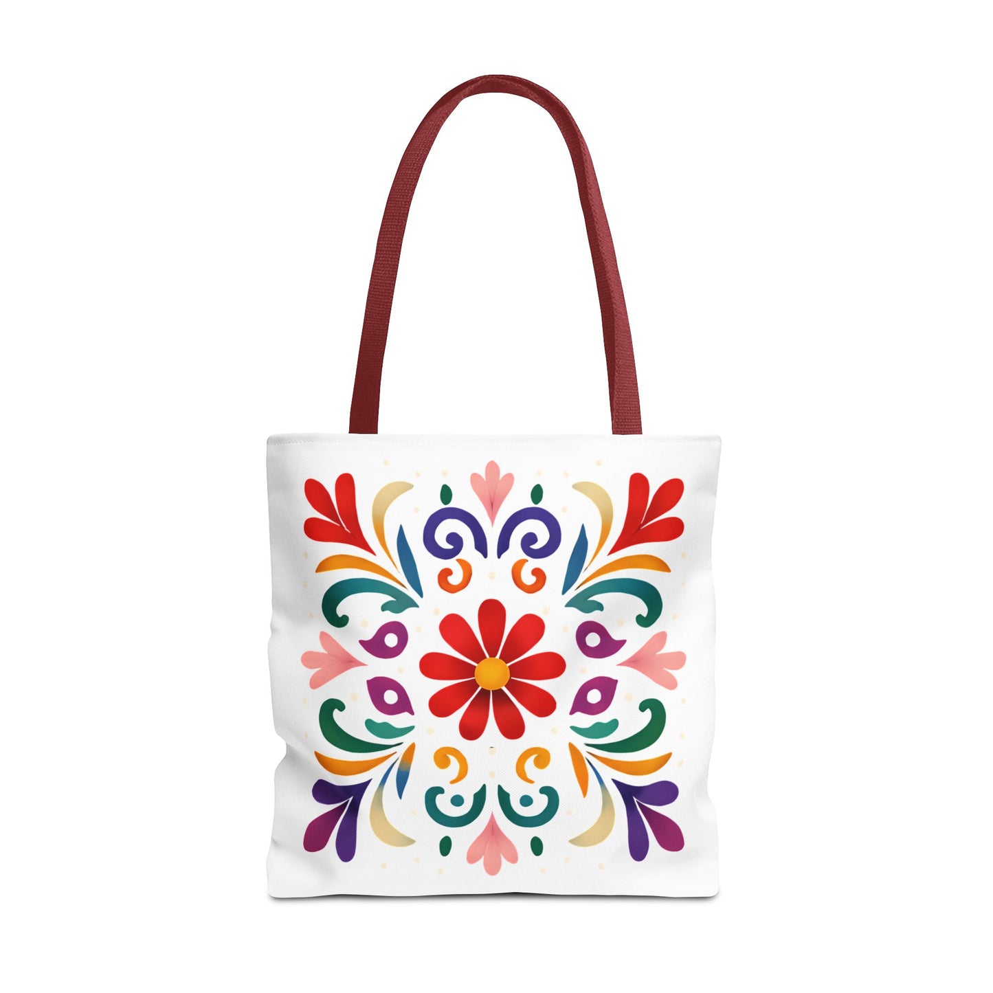 Vibrant Folk Art Floral Tote Bag, Colorful Shopping Bag, Beach Bag, Gift for Her
