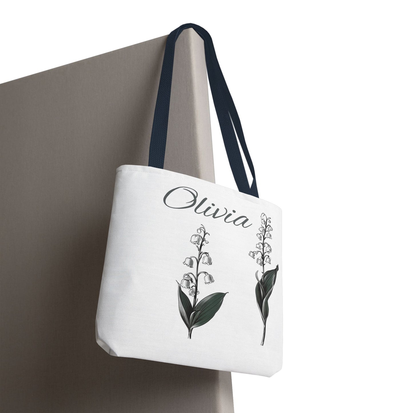 Personalized Lily of the Valley Tote Bag - Eco-friendly Reusable Shopping Tote, May Birth Month Flower Gift, Women’s Accessory