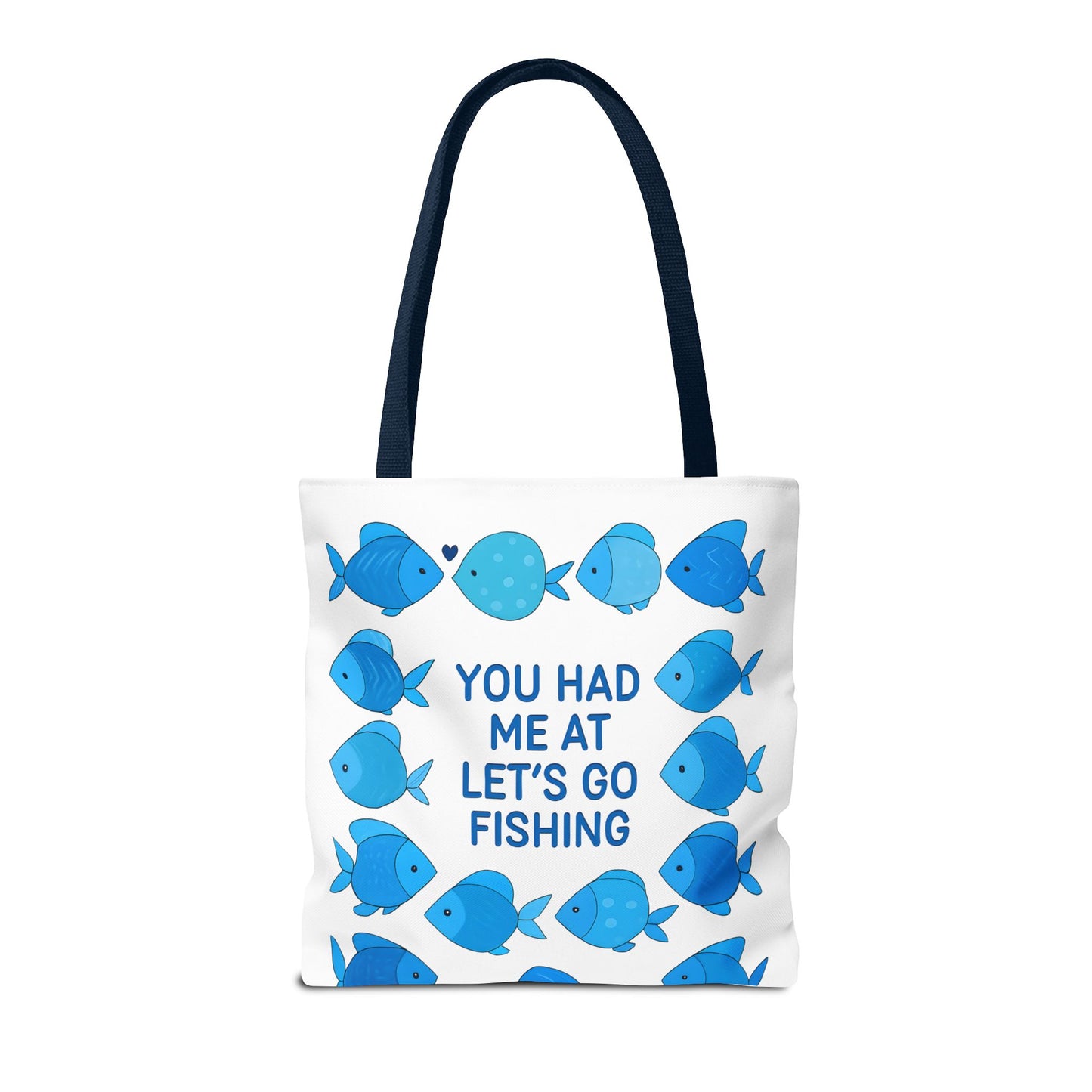 Fishing Tote Bag - You Had Me at Let's Go Fishing, Beach Bag, Gift for Fisherman, Watercolor Fish Art, Summer Accessory