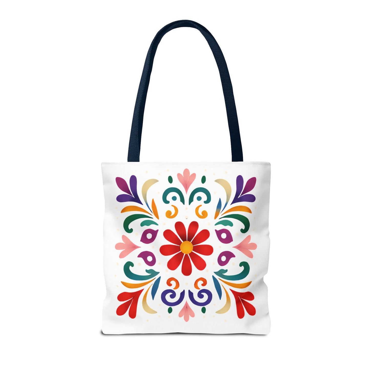 Vibrant Folk Art Floral Tote Bag, Colorful Shopping Bag, Beach Bag, Gift for Her