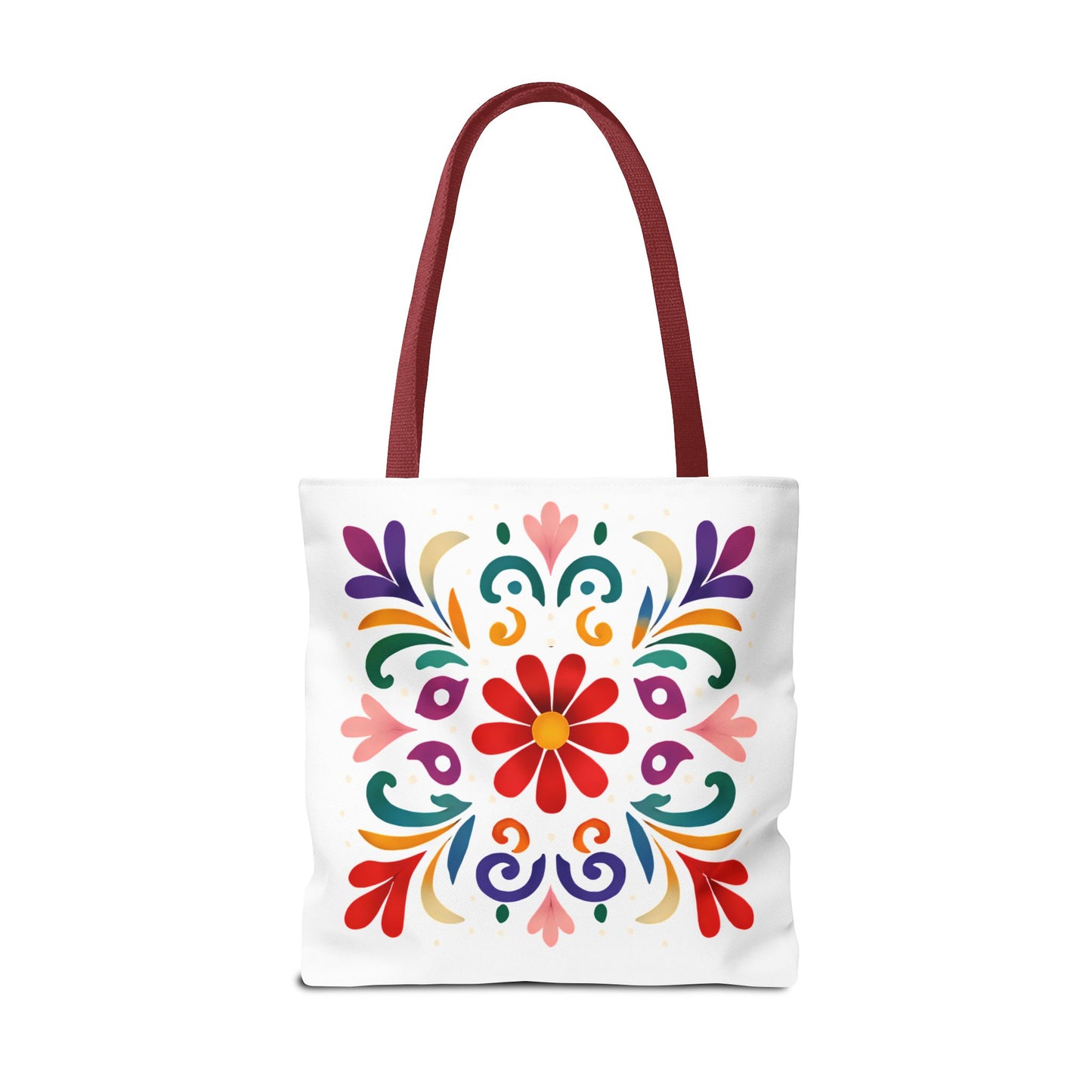 Vibrant Folk Art Floral Tote Bag, Colorful Shopping Bag, Beach Bag, Gift for Her