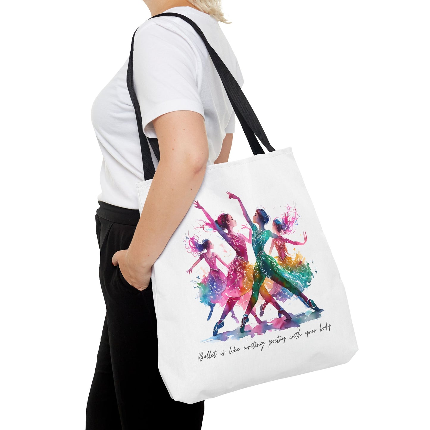 Uplifting Dancer's Tote Bag - 'Ballet is Like Writing Poetry with Your Body'
