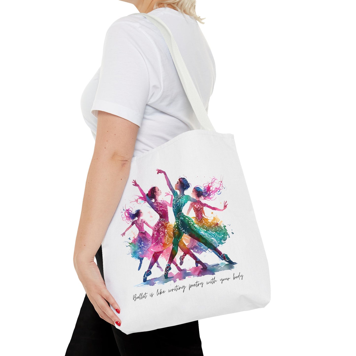 Uplifting Dancer's Tote Bag - 'Ballet is Like Writing Poetry with Your Body'