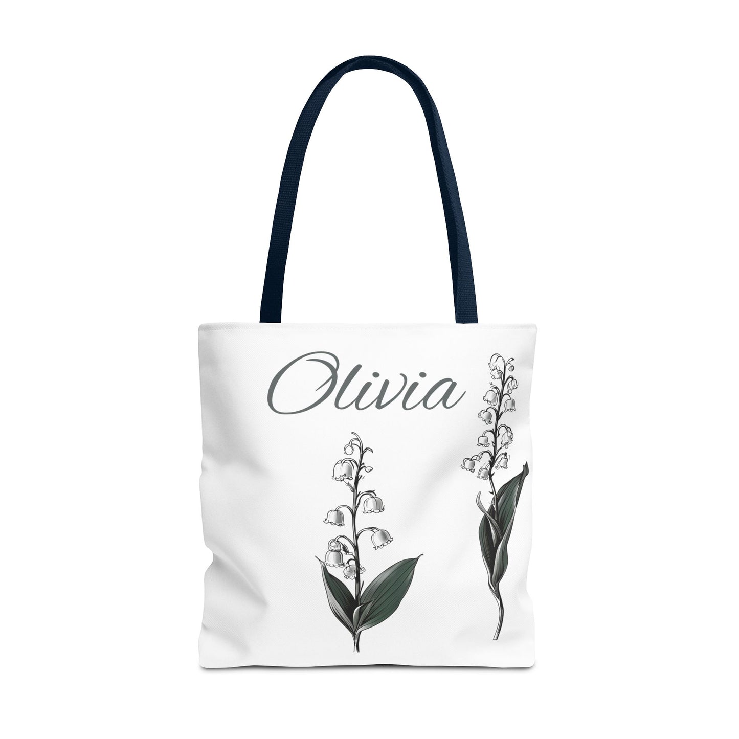 Personalized Lily of the Valley Tote Bag - Eco-friendly Reusable Shopping Tote, May Birth Month Flower Gift, Women’s Accessory