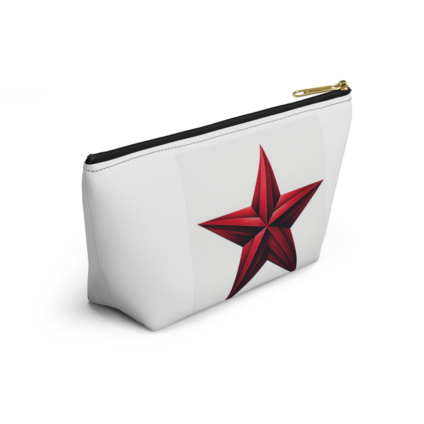 Stylish Red Star Zipper Accessory Pouch, Perfect for Gifts, Makeup Bag, Travel Organizer, Holiday & Everyday Use