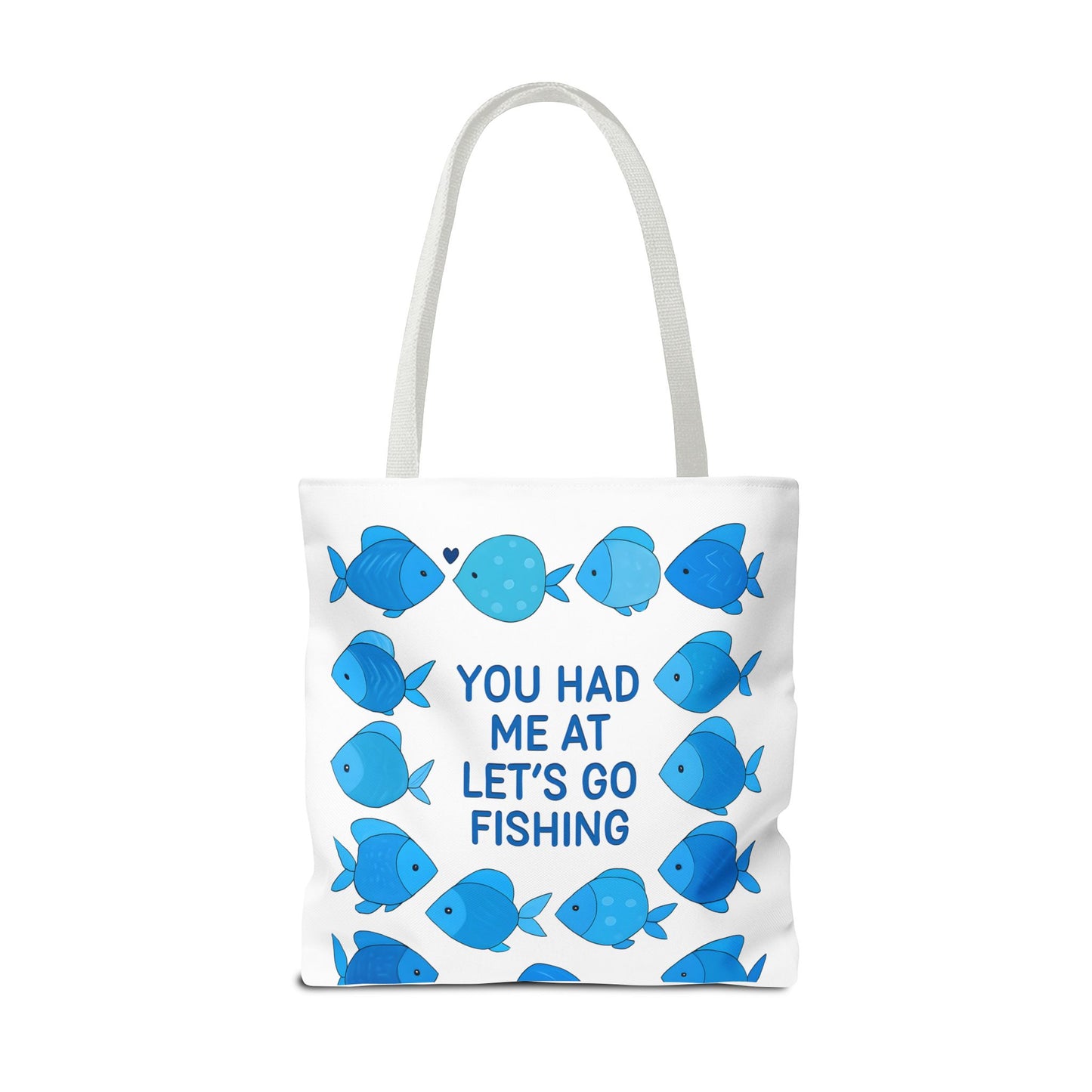 Fishing Tote Bag - You Had Me at Let's Go Fishing, Beach Bag, Gift for Fisherman, Watercolor Fish Art, Summer Accessory