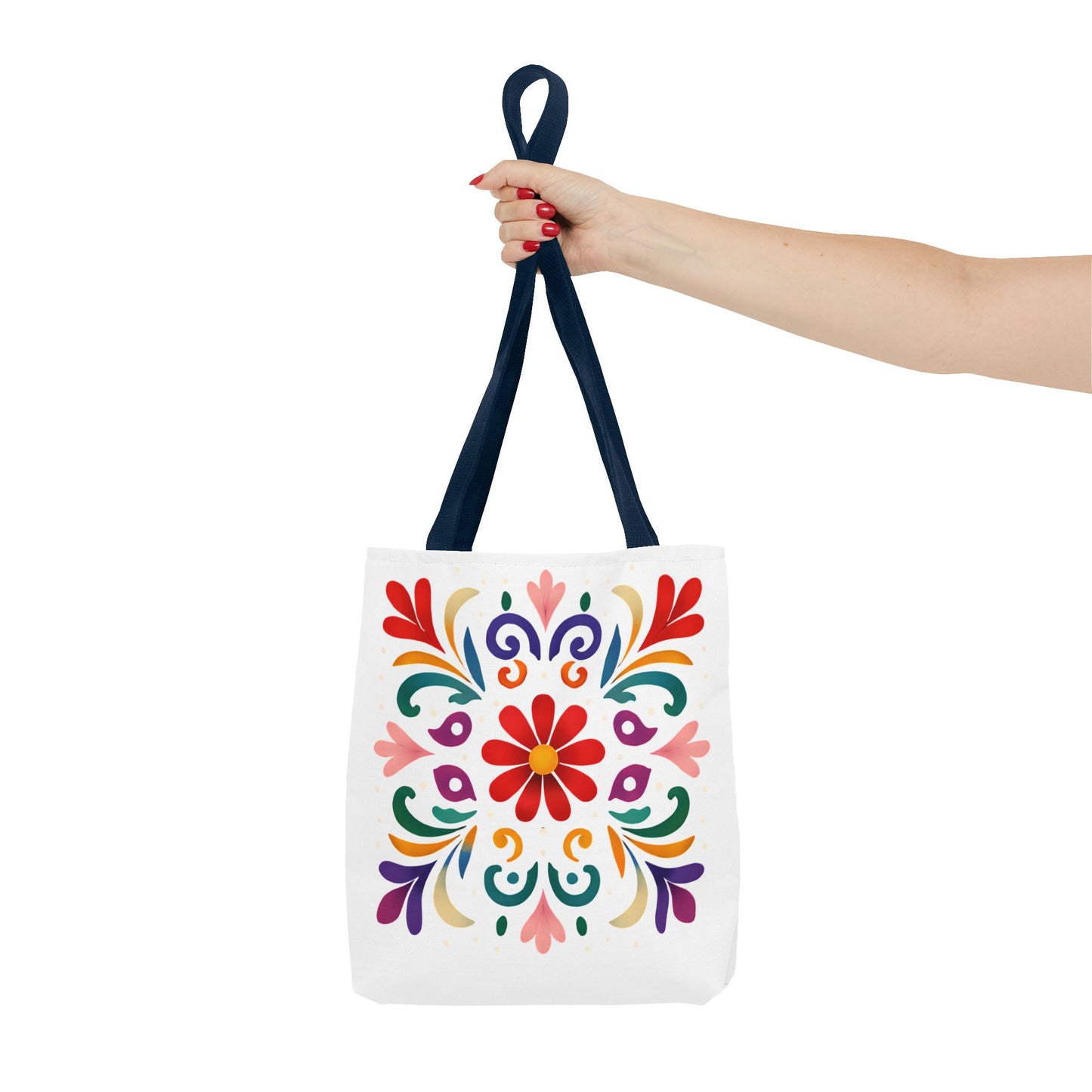 Vibrant Folk Art Floral Tote Bag, Colorful Shopping Bag, Beach Bag, Gift for Her