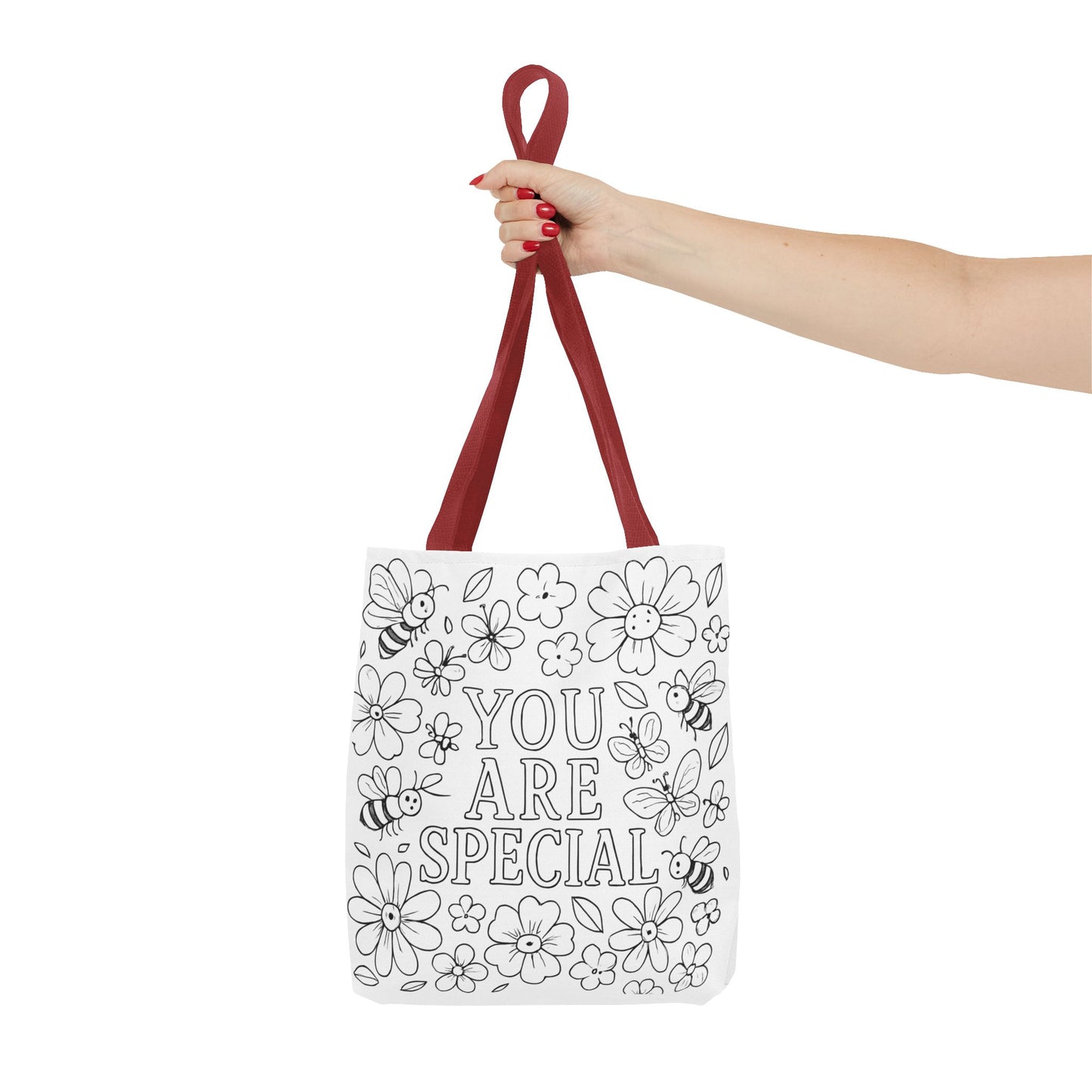 You Are Special Coloring Page Tote Bag, Eco-Friendly Kids Gift, Everyday Use, Summer Accessory, Motivational Design