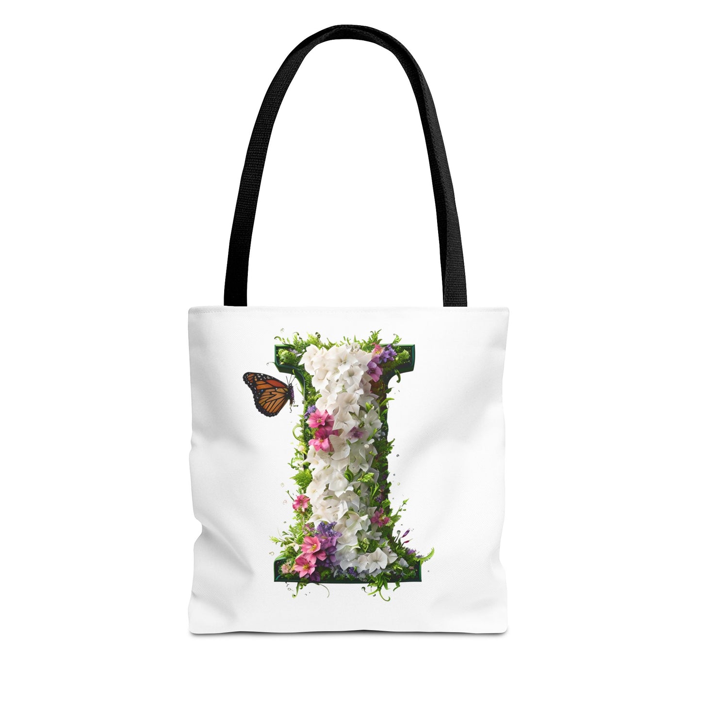 Floral Alphabet "i" Tote Bag - Stylish Accessory For Her