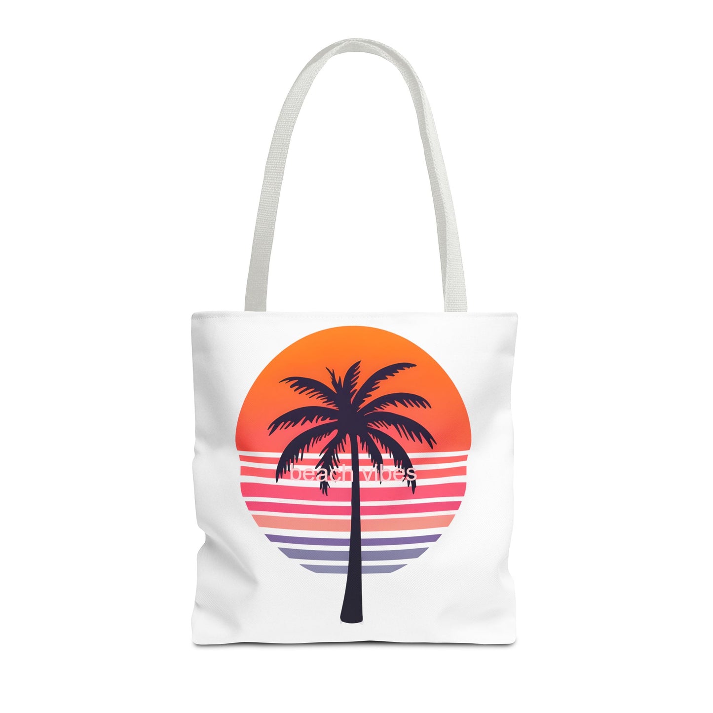 Tote Bag for Beach Lovers, Sunset Palm Tree Design, Eco-Friendly Shopping Bag, Perfect Gift for Summer Adventures, AOP Tote