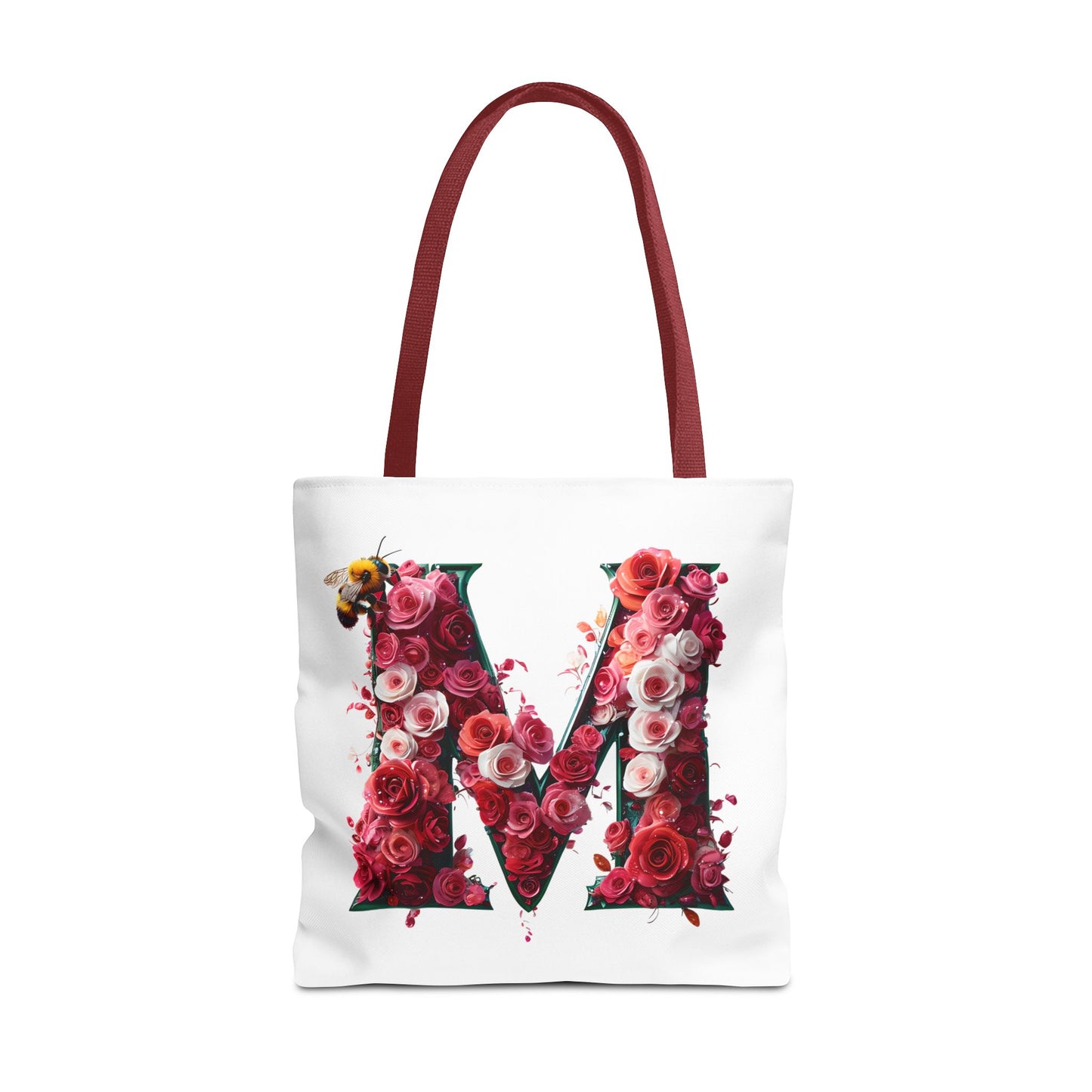 Floral Alphabet 'M' Tote Bag for Every Occasion, Gift For Her