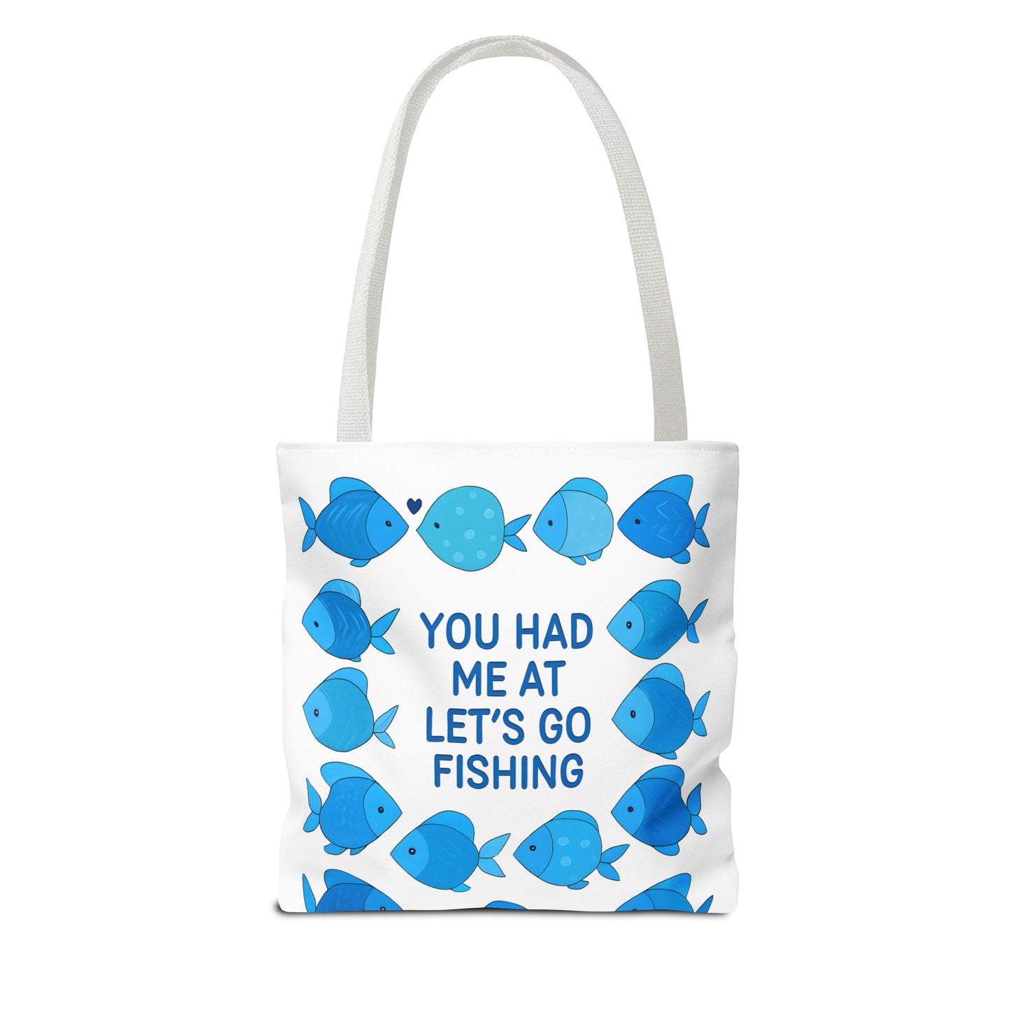 Fishing Tote Bag - You Had Me at Let's Go Fishing, Beach Bag, Gift for Fisherman, Watercolor Fish Art, Summer Accessory