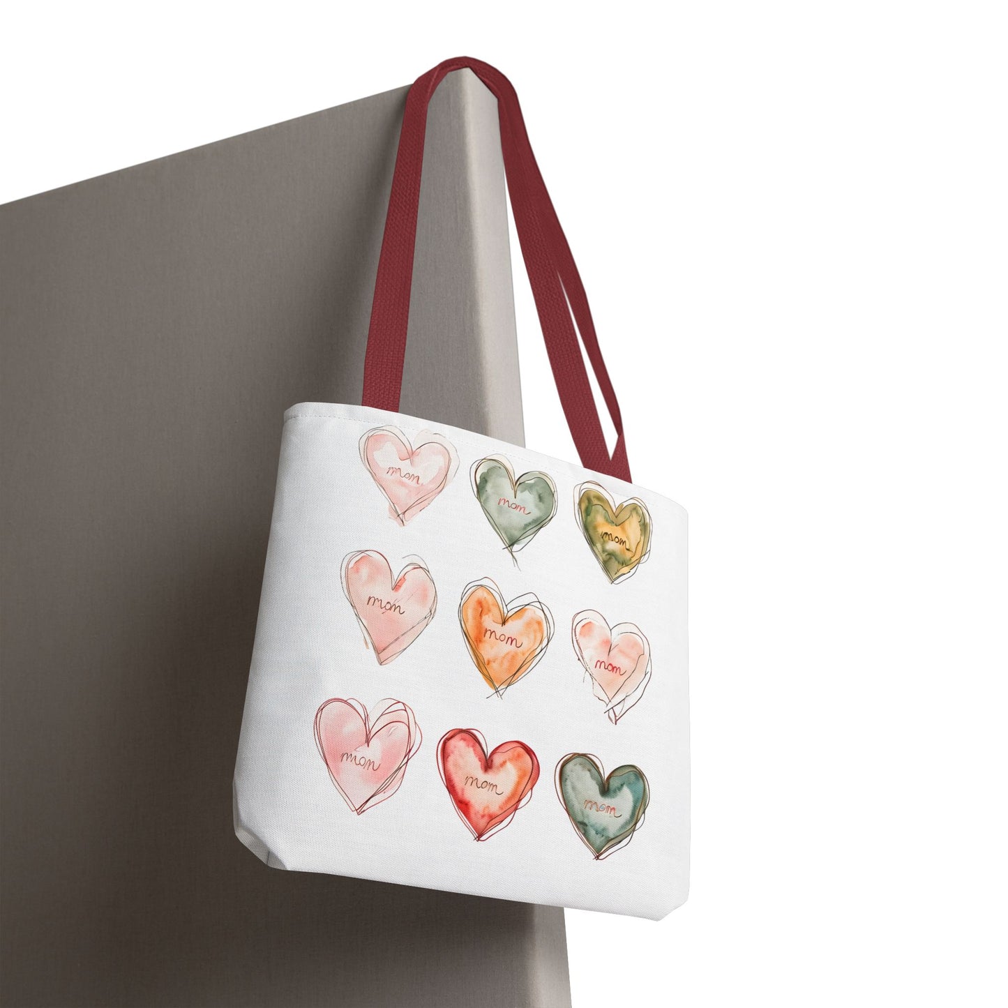 Mom Heart Design Tote Bag, Gift For Her, Shopping, Beach or Library Carryall