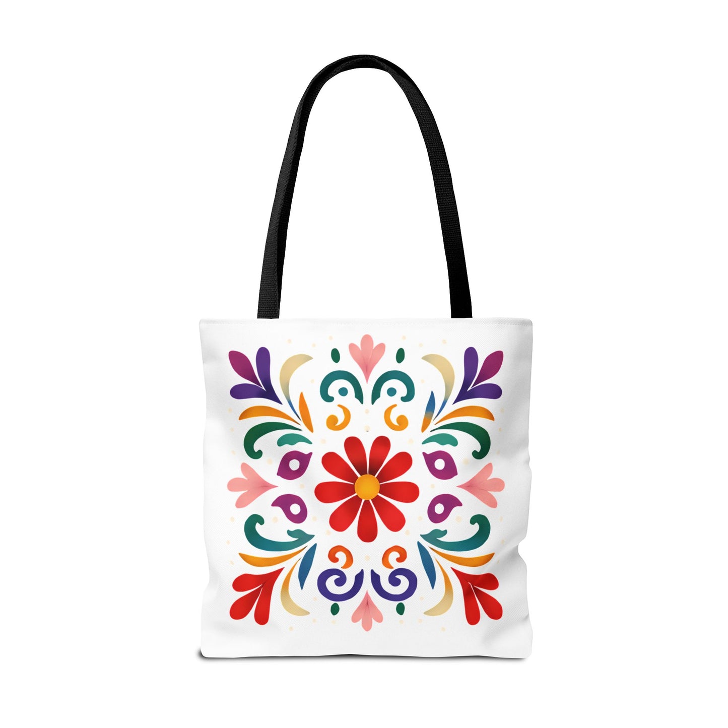 Vibrant Folk Art Floral Tote Bag, Colorful Shopping Bag, Beach Bag, Gift for Her