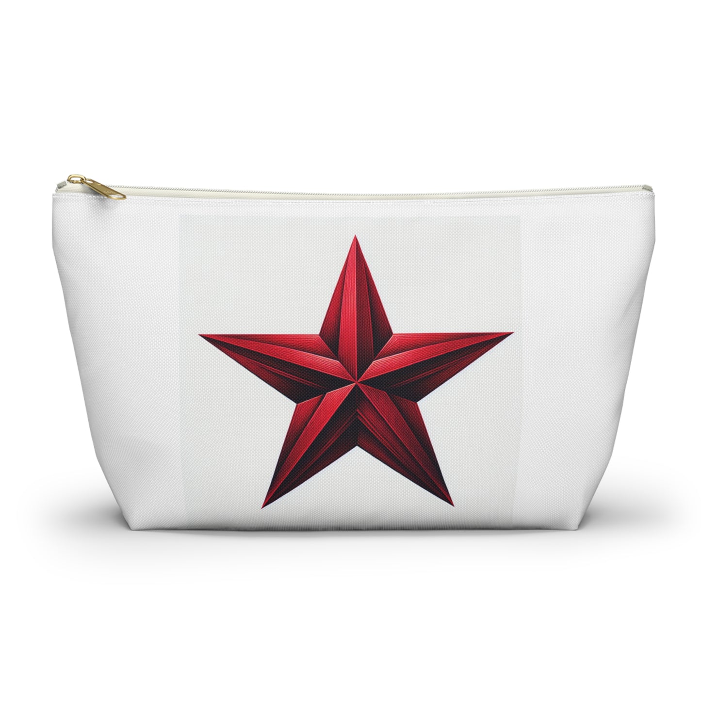 Stylish Red Star Zipper Accessory Pouch, Perfect for Gifts, Makeup Bag, Travel Organizer, Holiday & Everyday Use