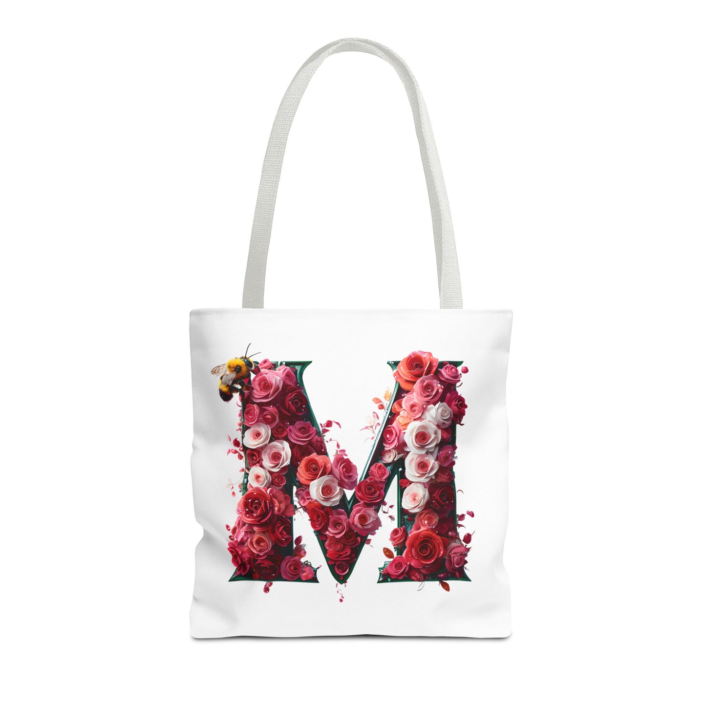 Floral Alphabet 'M' Tote Bag for Every Occasion, Gift For Her