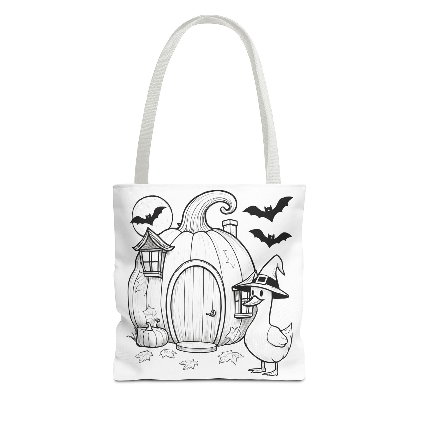 Halloween-Themed Tote Bag, Spooky Goose and Pumpkin, Trick or Treat Tote, Fall Accessory, Unique Gift Idea, Eco-Friendly Bag