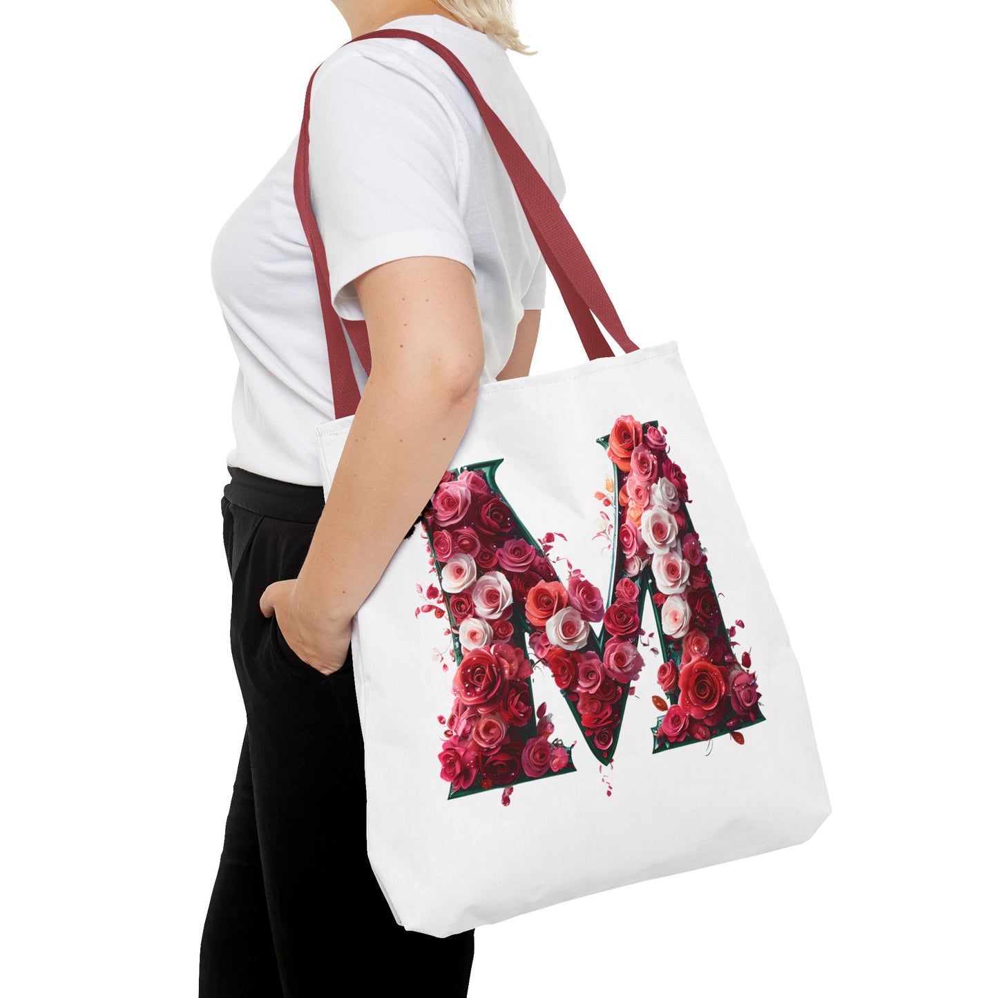 Floral Alphabet 'M' Tote Bag for Every Occasion, Gift For Her