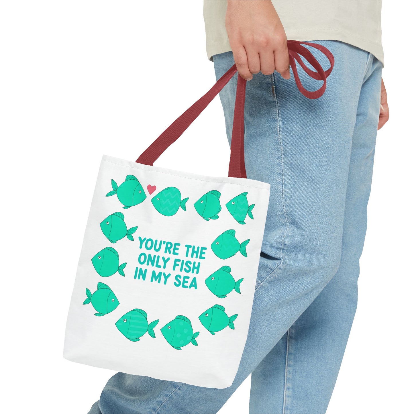 You're the Only Fish in My Sea Tote Bag , Ocean Lover's Tote, Beach Bag, Everyday Carryall, Valentine’s Day Gift