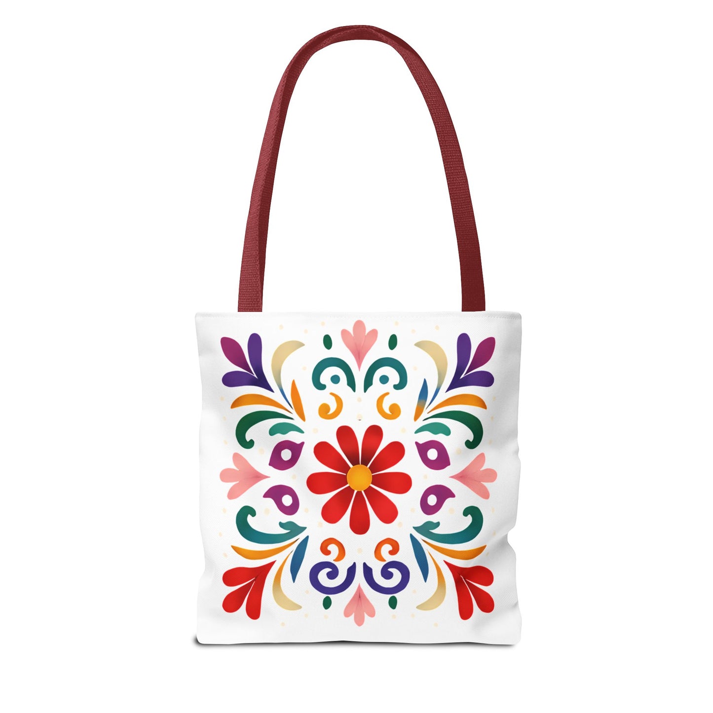 Vibrant Folk Art Floral Tote Bag, Colorful Shopping Bag, Beach Bag, Gift for Her