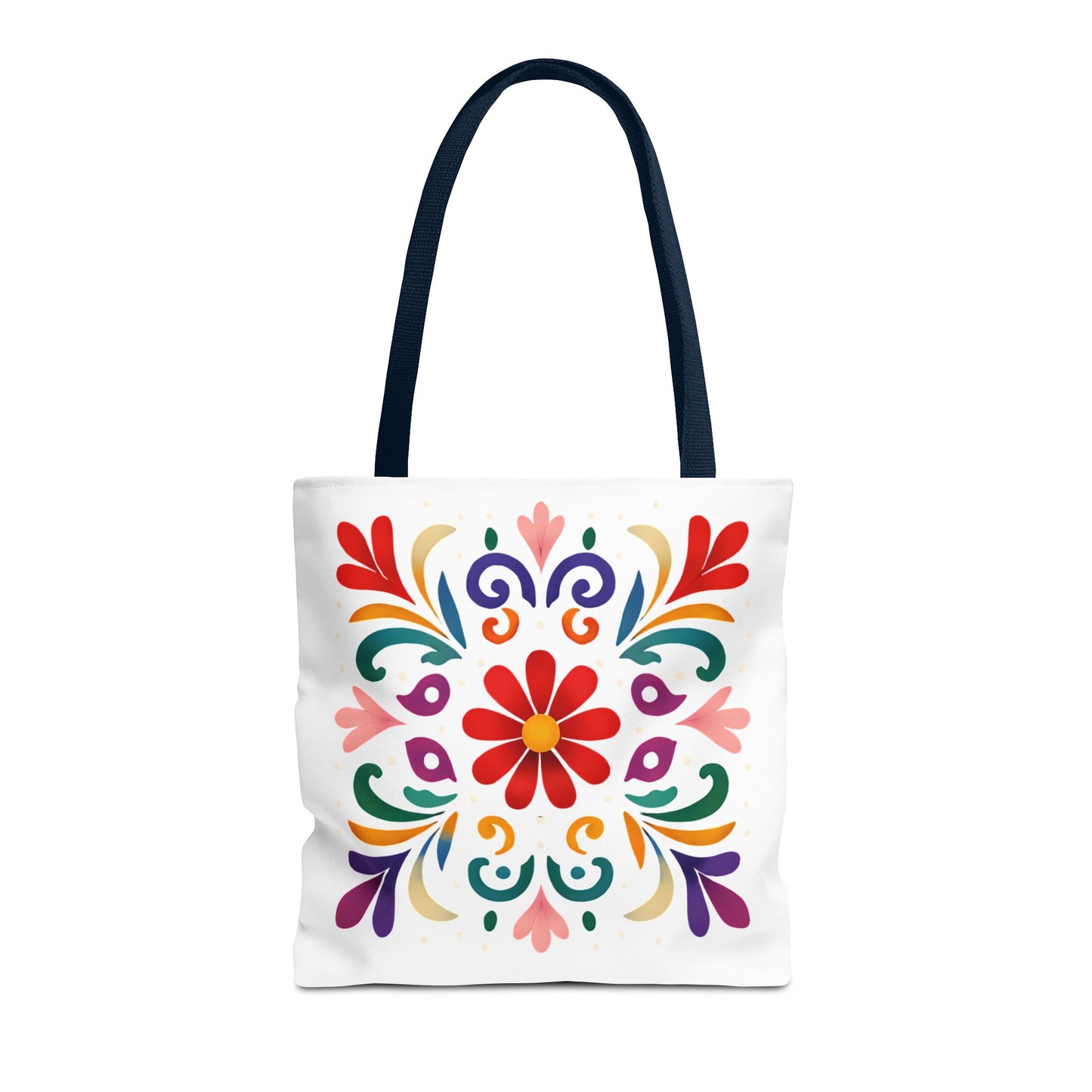 Vibrant Folk Art Floral Tote Bag, Colorful Shopping Bag, Beach Bag, Gift for Her