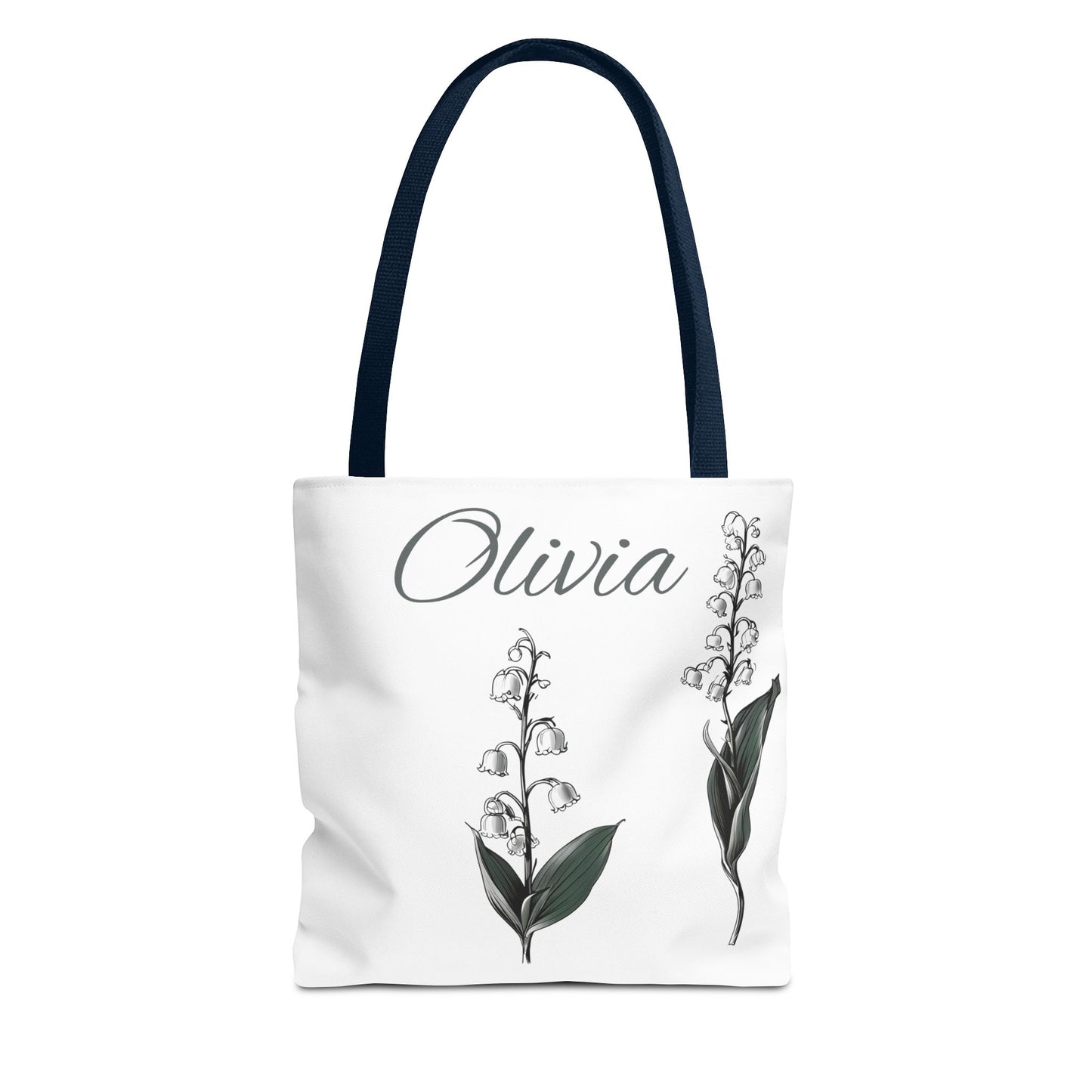 Personalized Lily of the Valley Tote Bag - Eco-friendly Reusable Shopping Tote, May Birth Month Flower Gift, Women’s Accessory