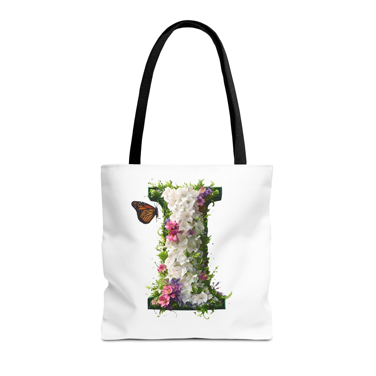 Floral Alphabet "i" Tote Bag - Stylish Accessory For Her