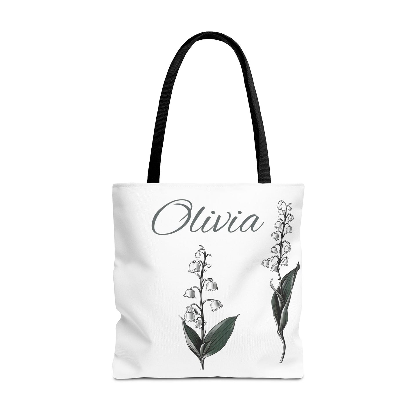 Personalized Lily of the Valley Tote Bag - Eco-friendly Reusable Shopping Tote, May Birth Month Flower Gift, Women’s Accessory