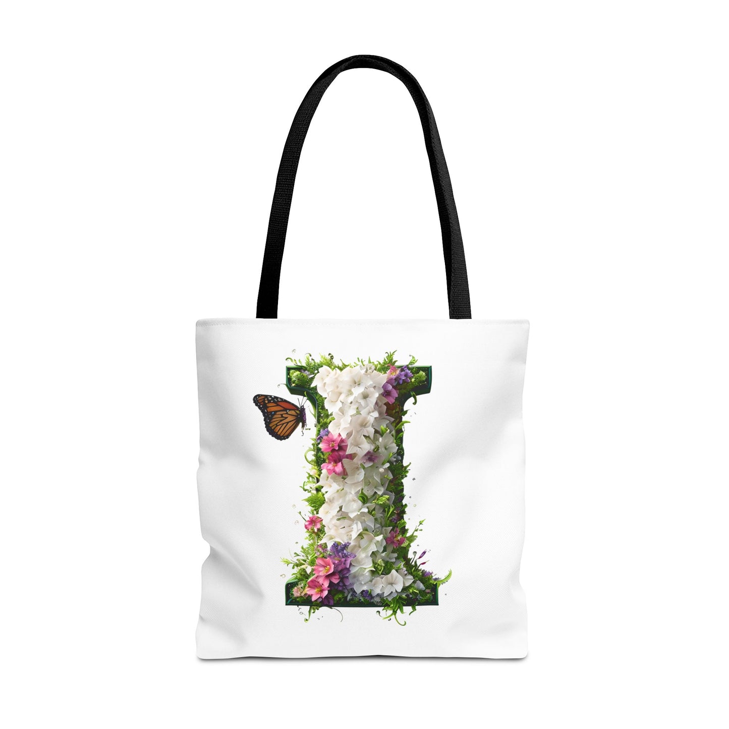 Floral Alphabet "i" Tote Bag - Stylish Accessory For Her