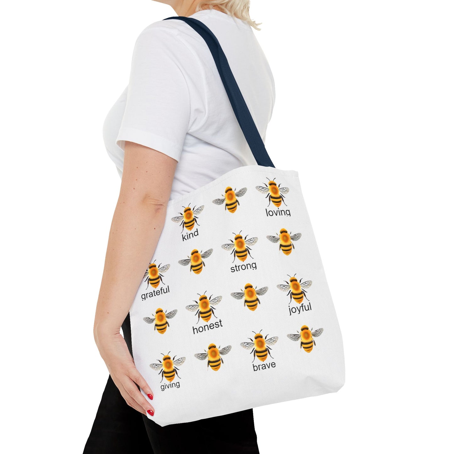 Inspirational Bee Tote Bag, Eco-Friendly Bag for Shopping, Gift for Friends, Kindness Quote Bag, Positive Affirmation Tote