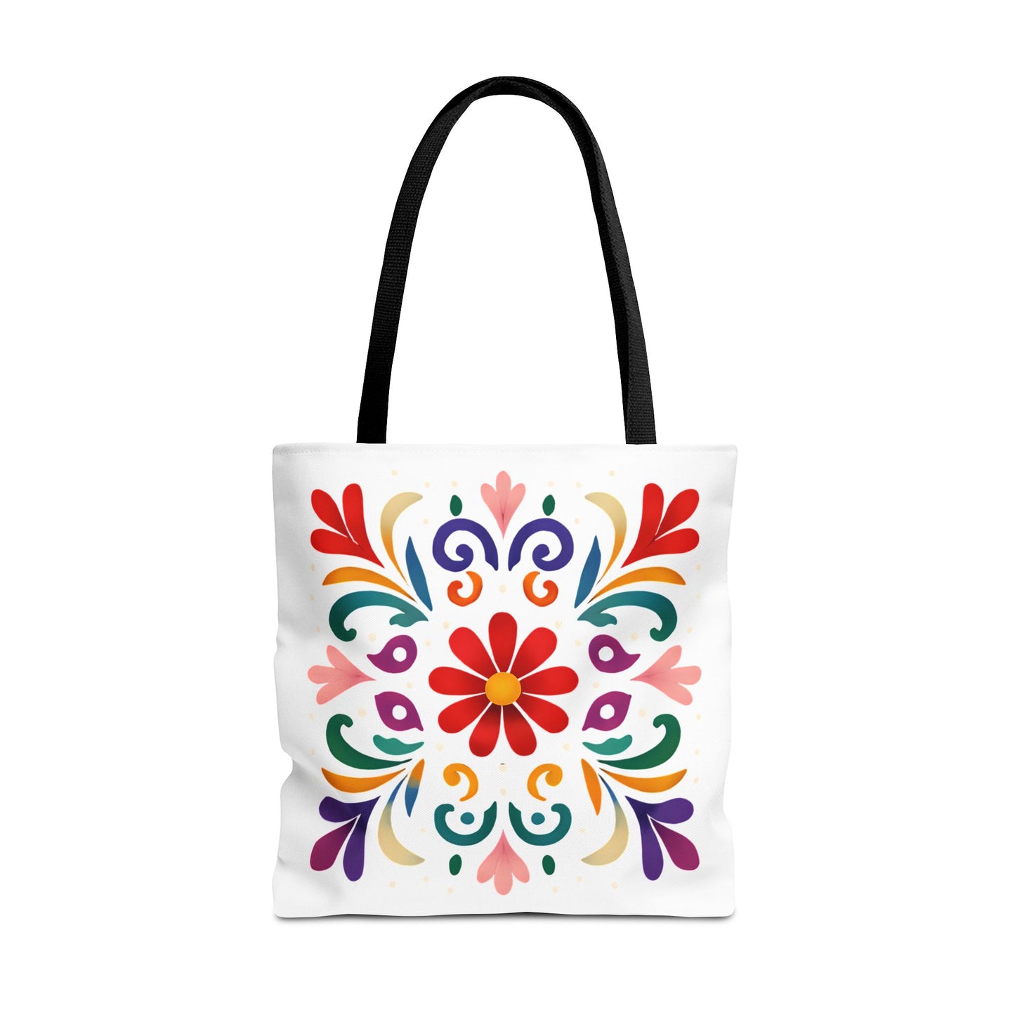 Vibrant Folk Art Floral Tote Bag, Colorful Shopping Bag, Beach Bag, Gift for Her