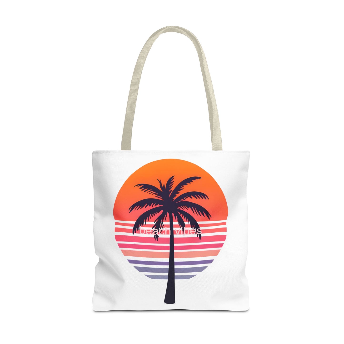 Tote Bag for Beach Lovers, Sunset Palm Tree Design, Eco-Friendly Shopping Bag, Perfect Gift for Summer Adventures, AOP Tote