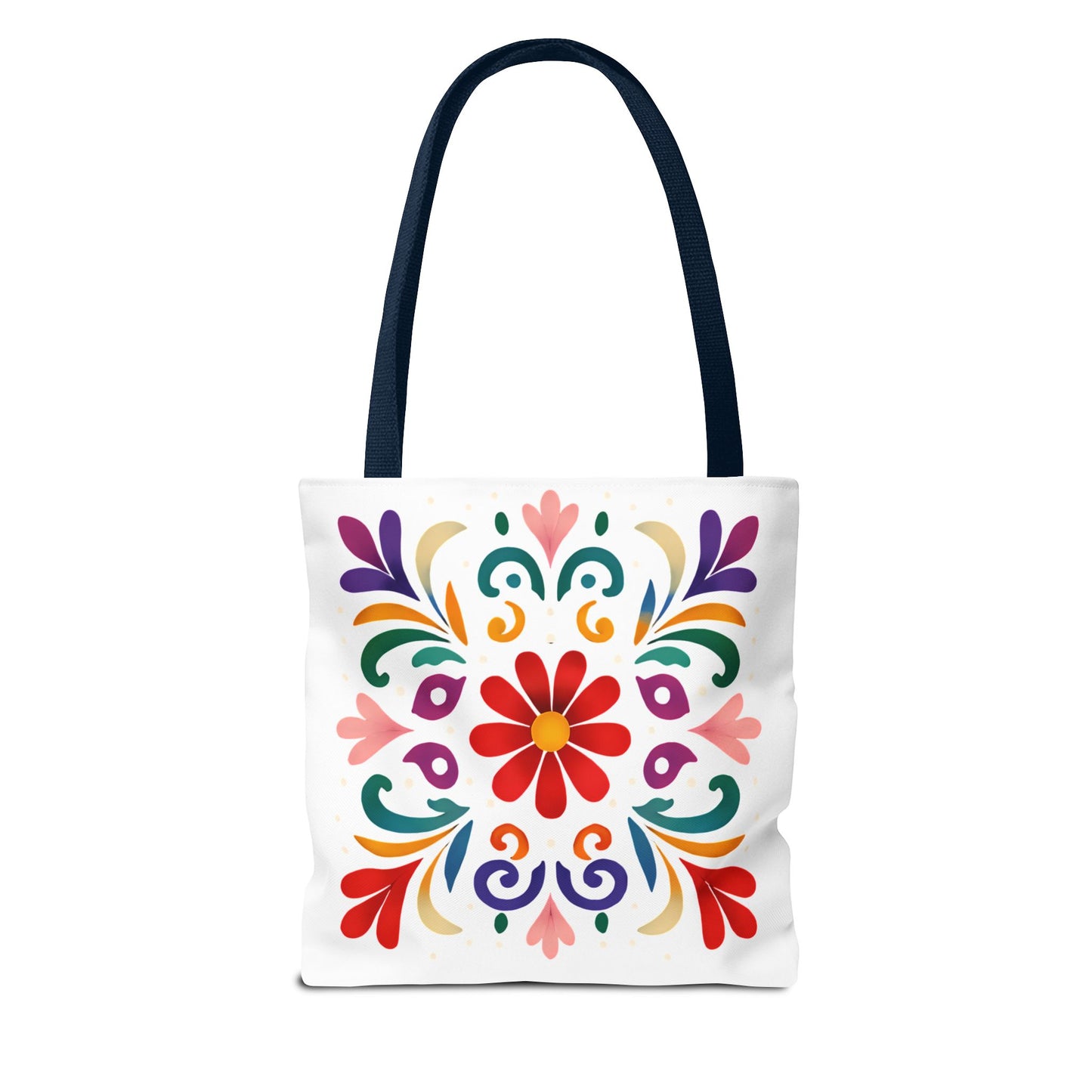 Vibrant Folk Art Floral Tote Bag, Colorful Shopping Bag, Beach Bag, Gift for Her