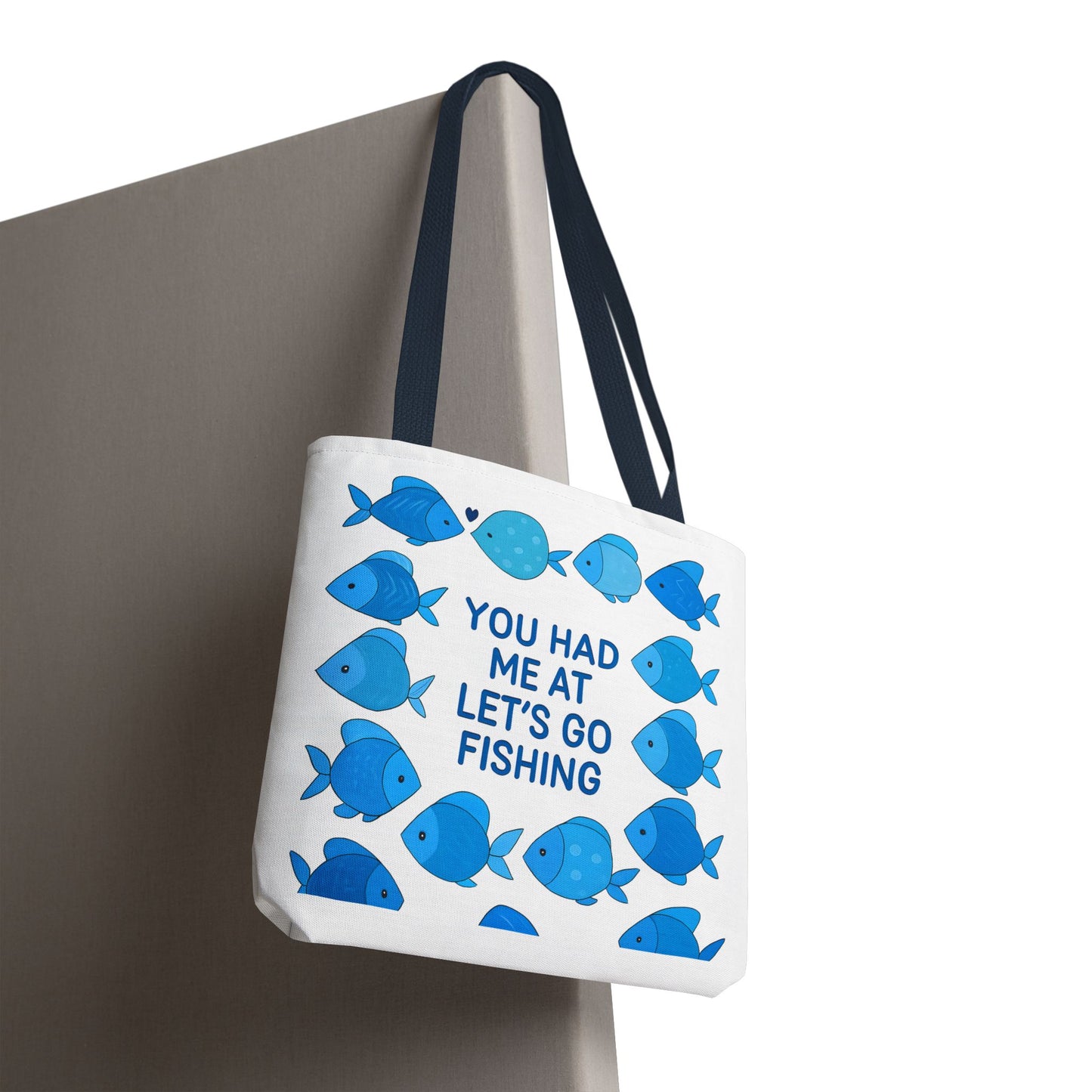 Fishing Tote Bag - You Had Me at Let's Go Fishing, Beach Bag, Gift for Fisherman, Watercolor Fish Art, Summer Accessory