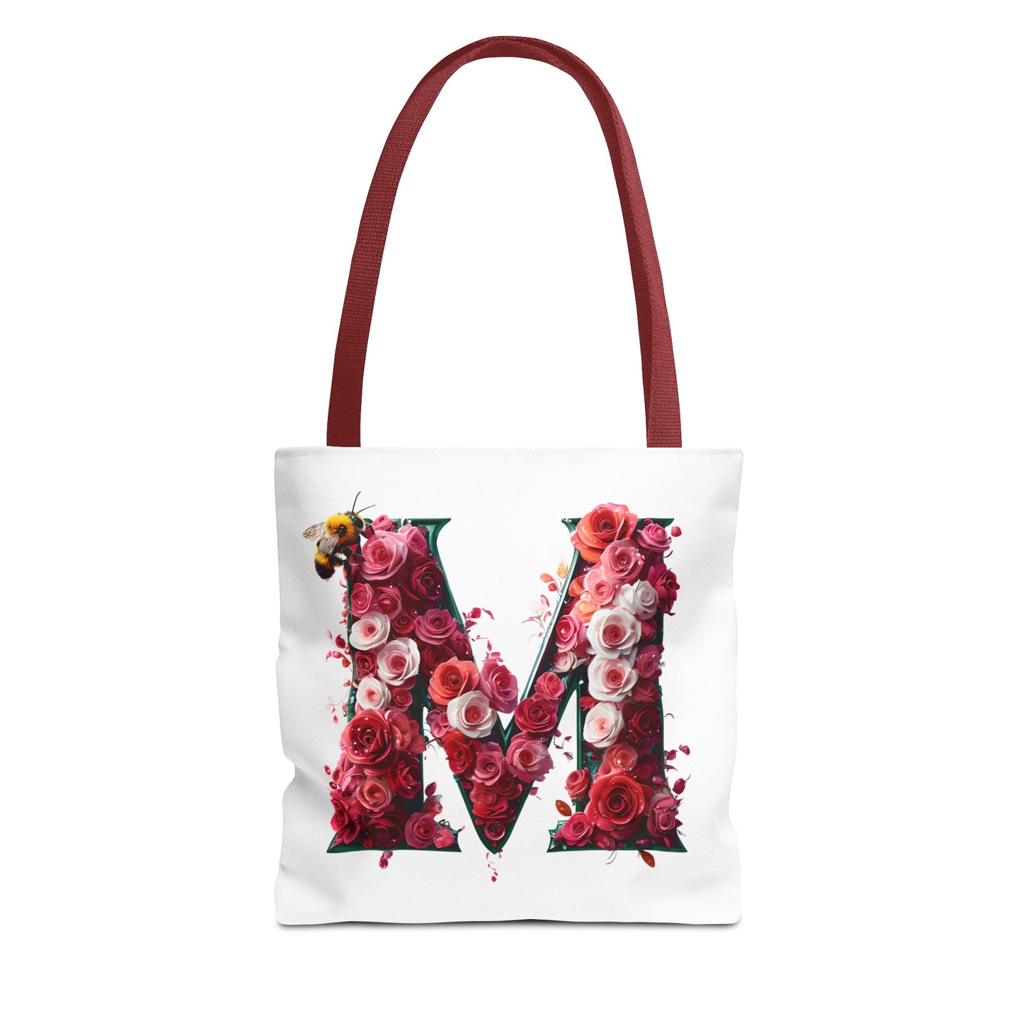 Floral Alphabet 'M' Tote Bag for Every Occasion, Gift For Her