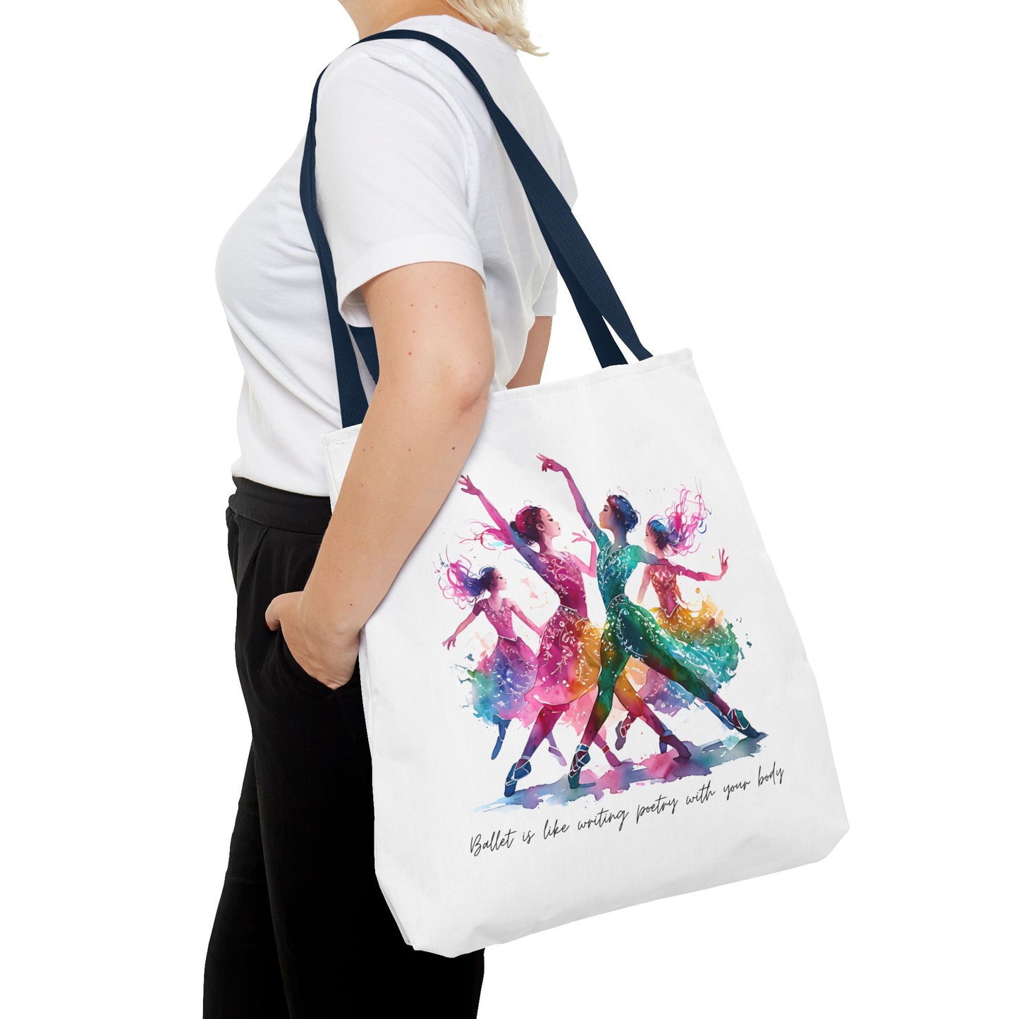 Uplifting Dancer's Tote Bag - 'Ballet is Like Writing Poetry with Your Body'