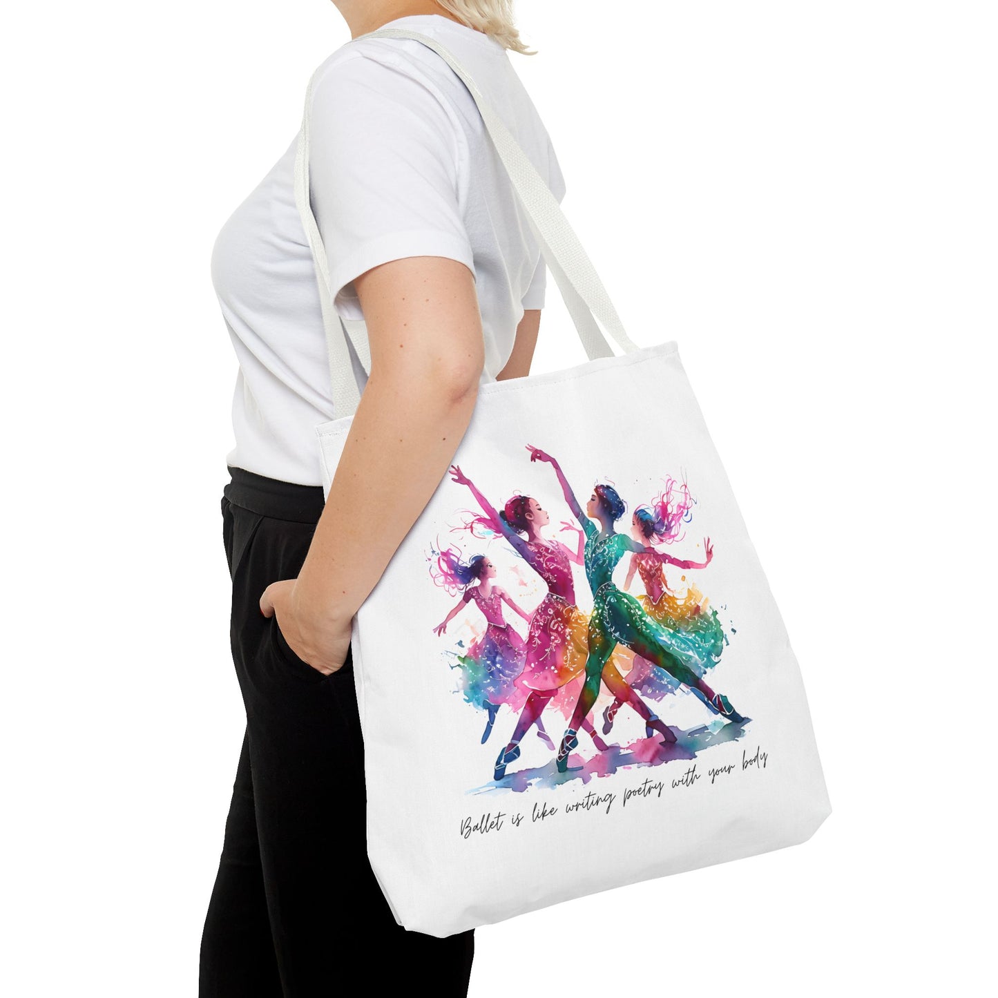 Uplifting Dancer's Tote Bag - 'Ballet is Like Writing Poetry with Your Body'